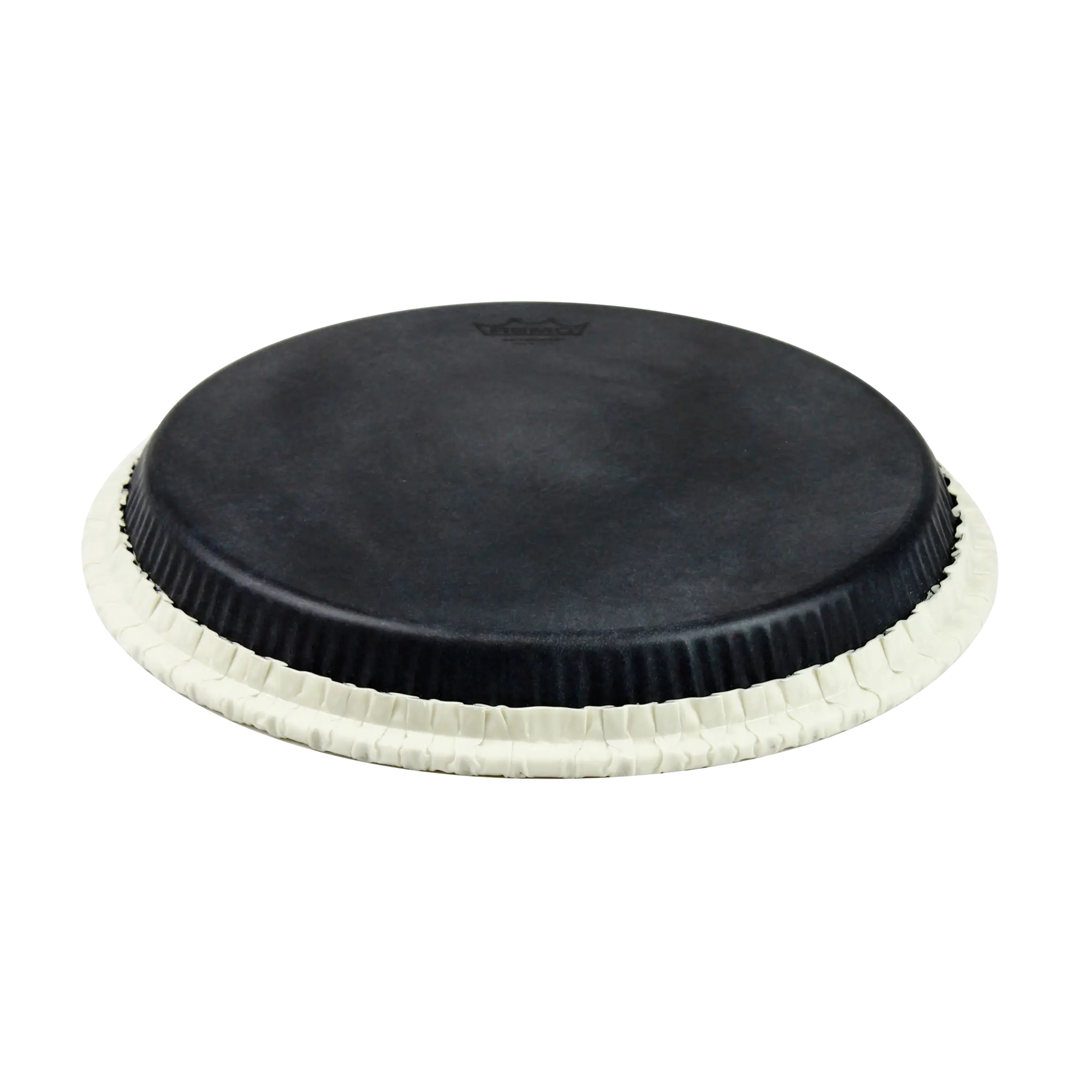 Front view of Remo Skyndeep Tucked black Calfskin Graphic Conga Head 12.5"
