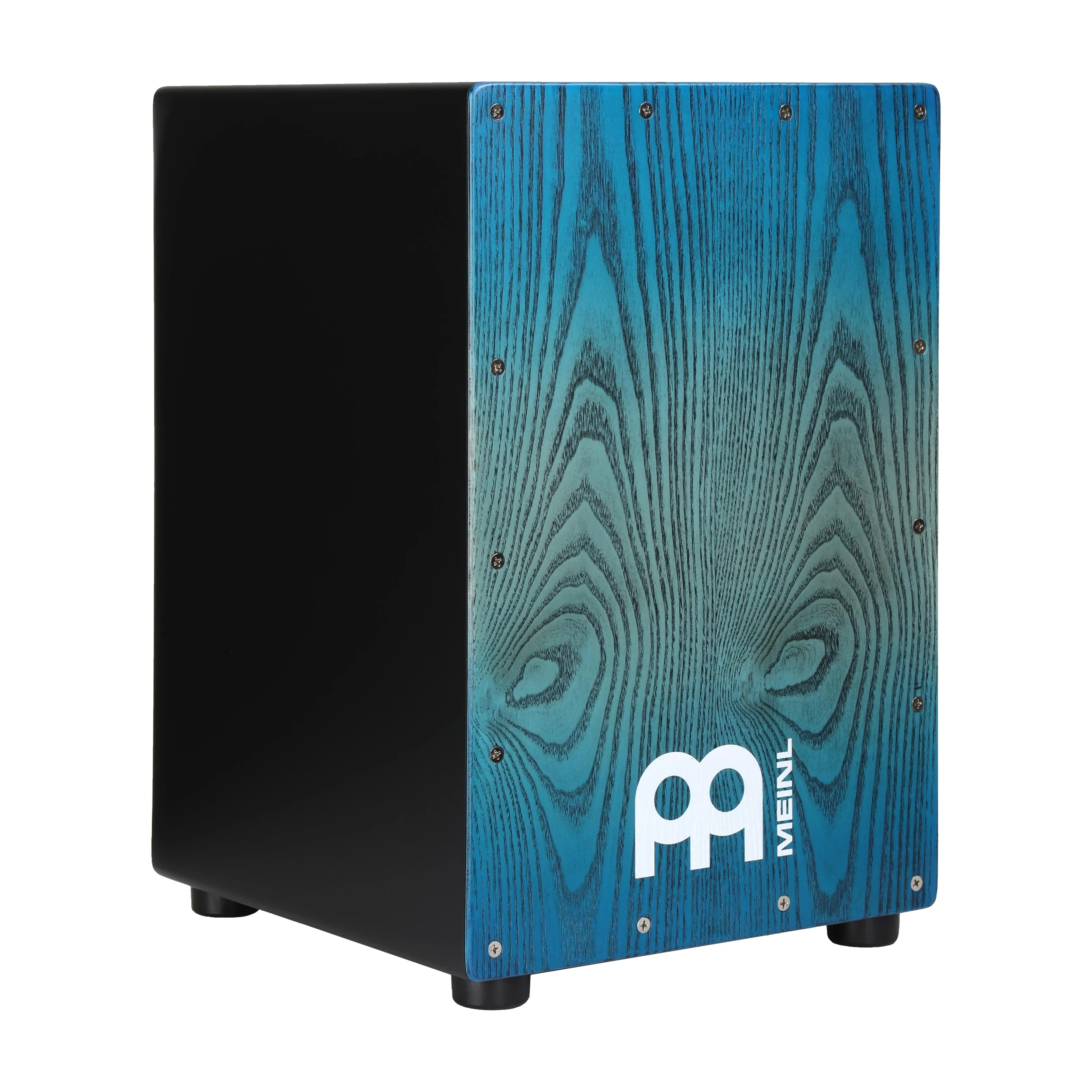 Front angle view of MEINL Headliner® Series Snare Cajon Pacific Blue Fade