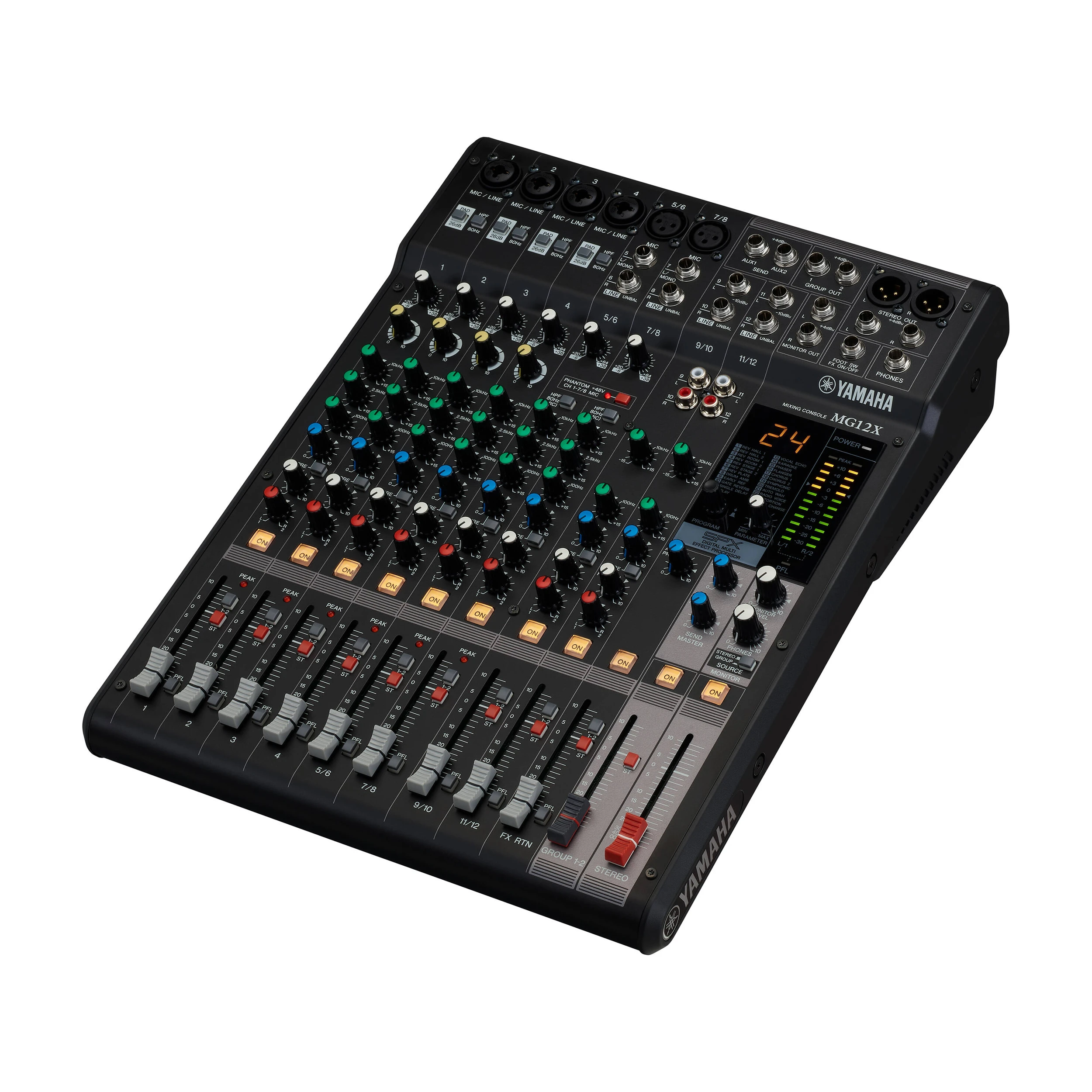 Full view of Yamaha MG12X CV 12-Channel Analog Mixing Console