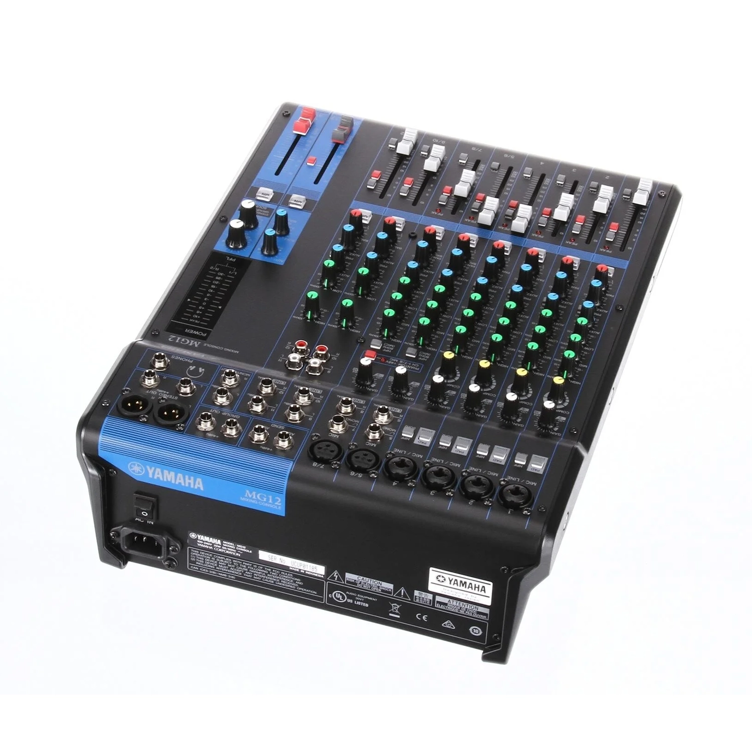 Top angle view of Yamaha 12-Channel MG12 Analog Mixer