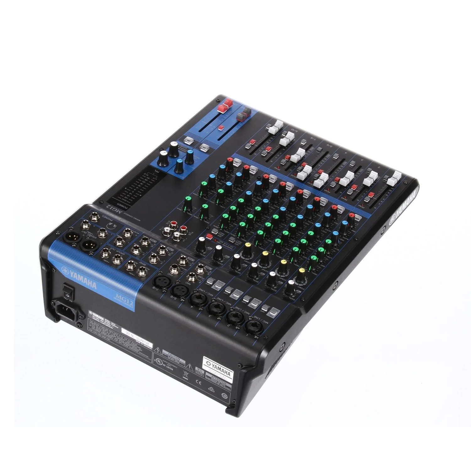 Top angle view of Yamaha 12-Channel MG12 Analog Mixer