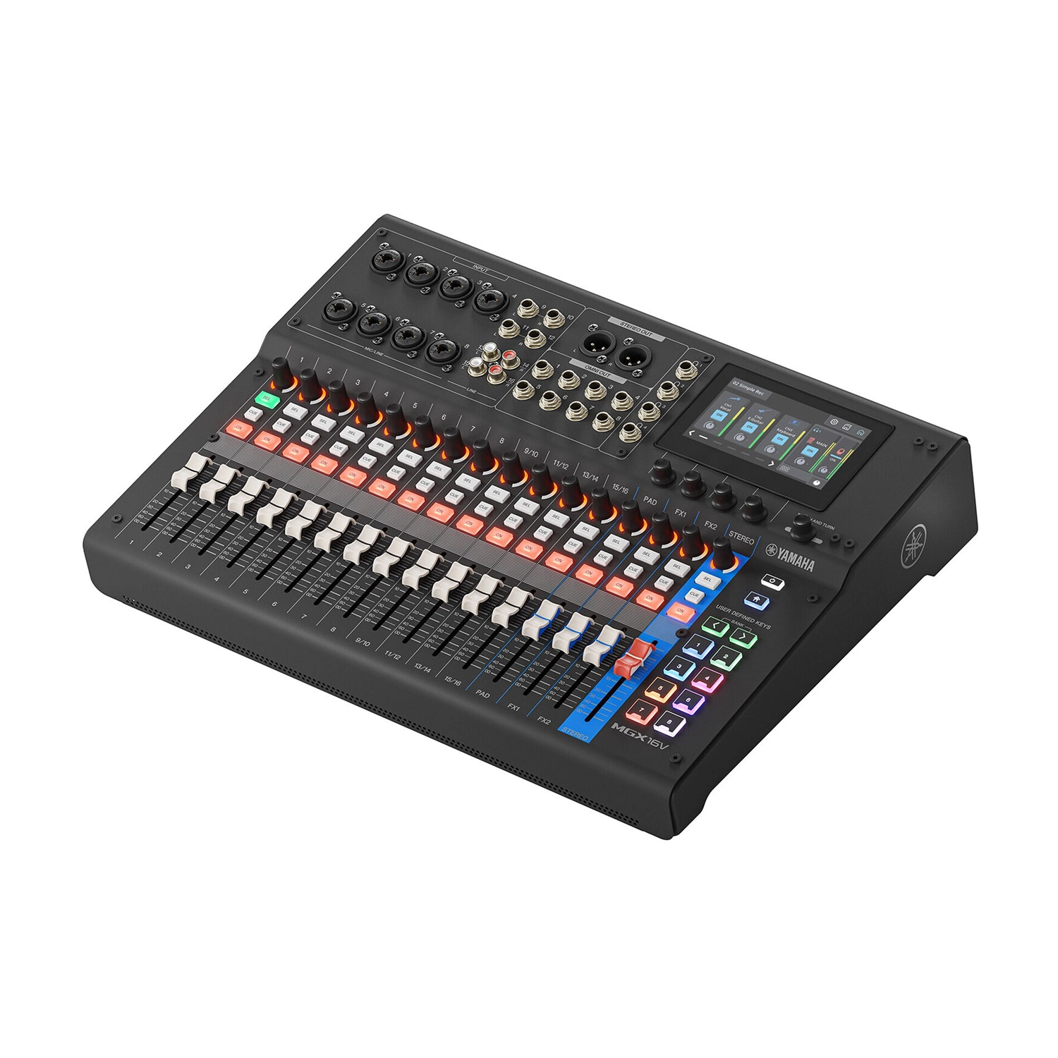 Yamaha MGX16V 22-Channel Digital Mixing Console with Video Interface front side angle view