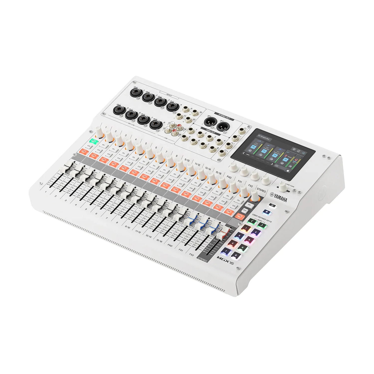 Yamaha MGX16 22-Channel Digital Mixing Console white front side angle view