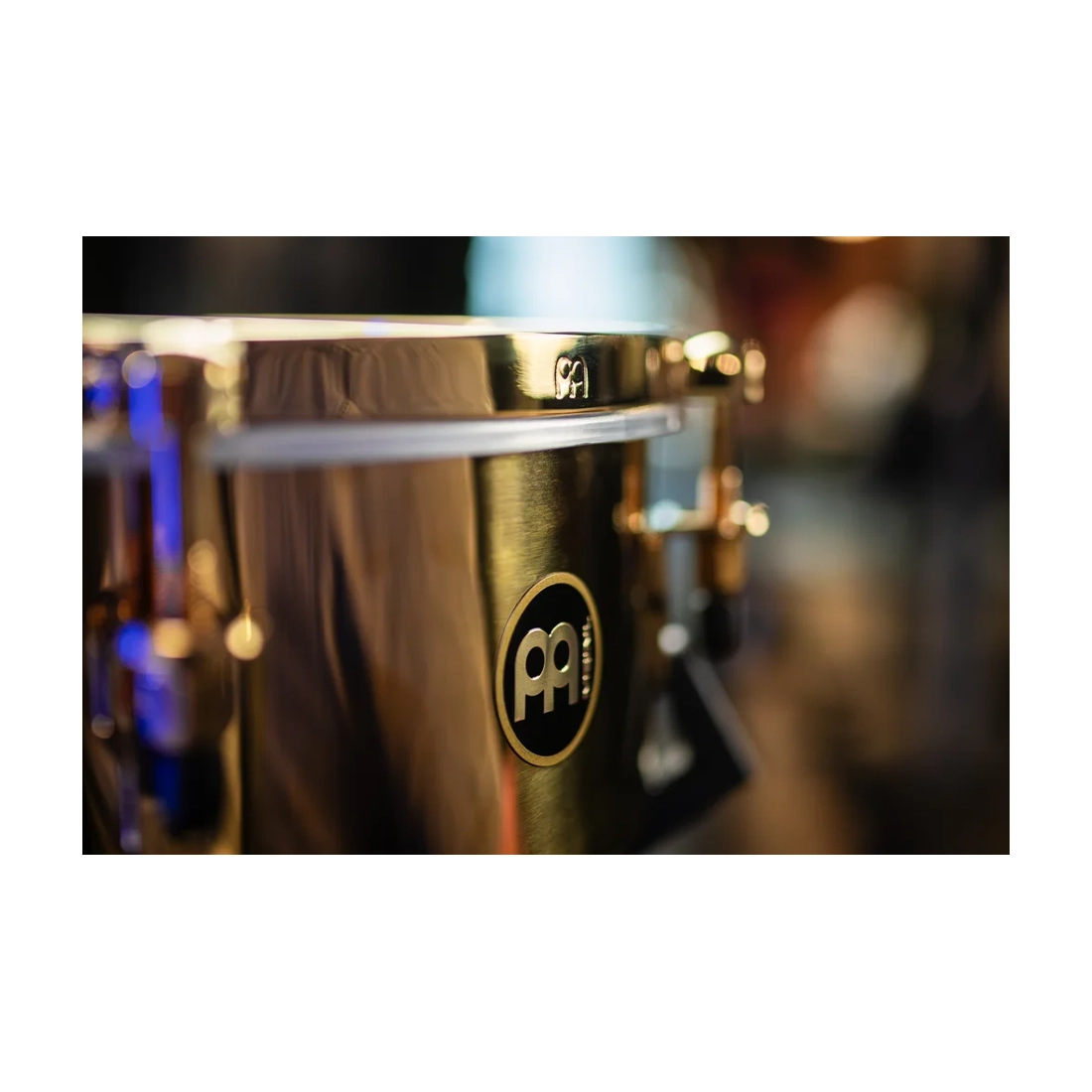 Meinl Percussion Taku Hirano Signature Hand-Bale - 13 inches - Gold Lifestyle Meinl Logo close up