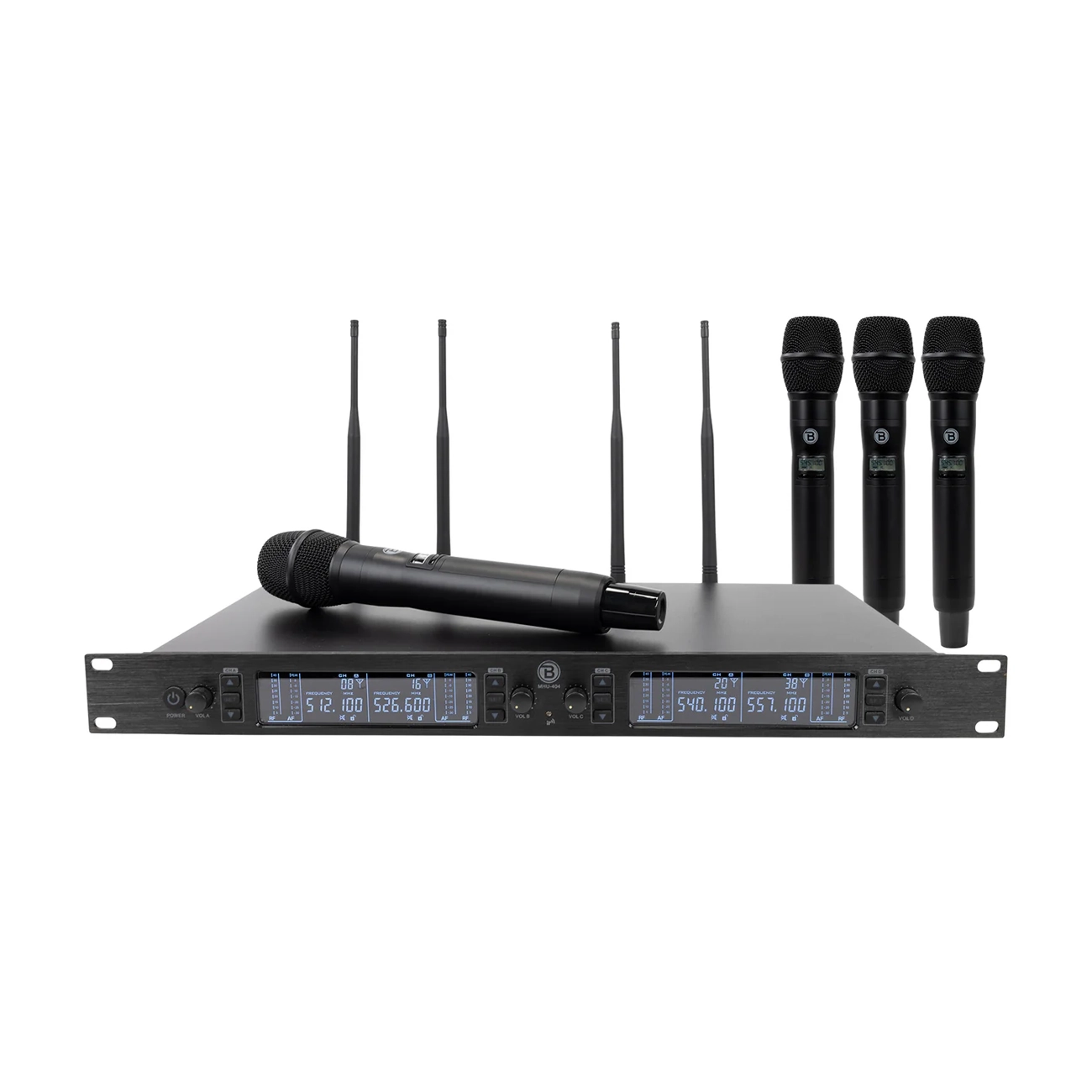 Blastking MHU404 Four Handheld UHF Wireless Microphone System