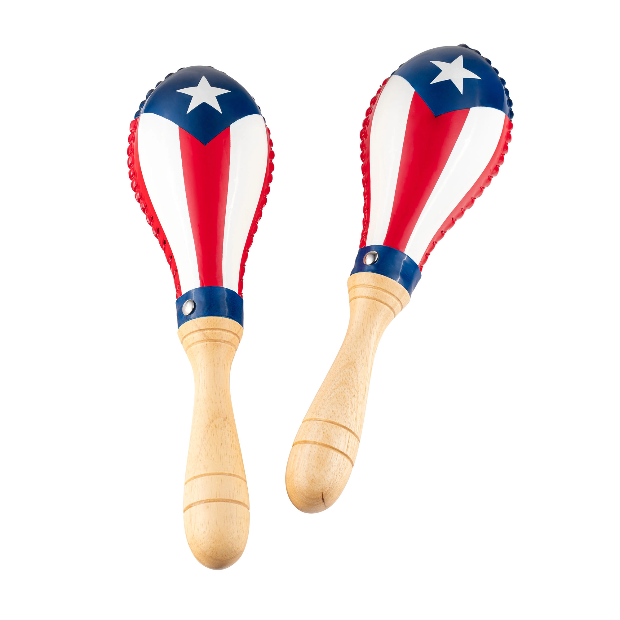 Meinl Percussion MSM3PR Traditional Rawhide Maracas Puerto Rico Flag