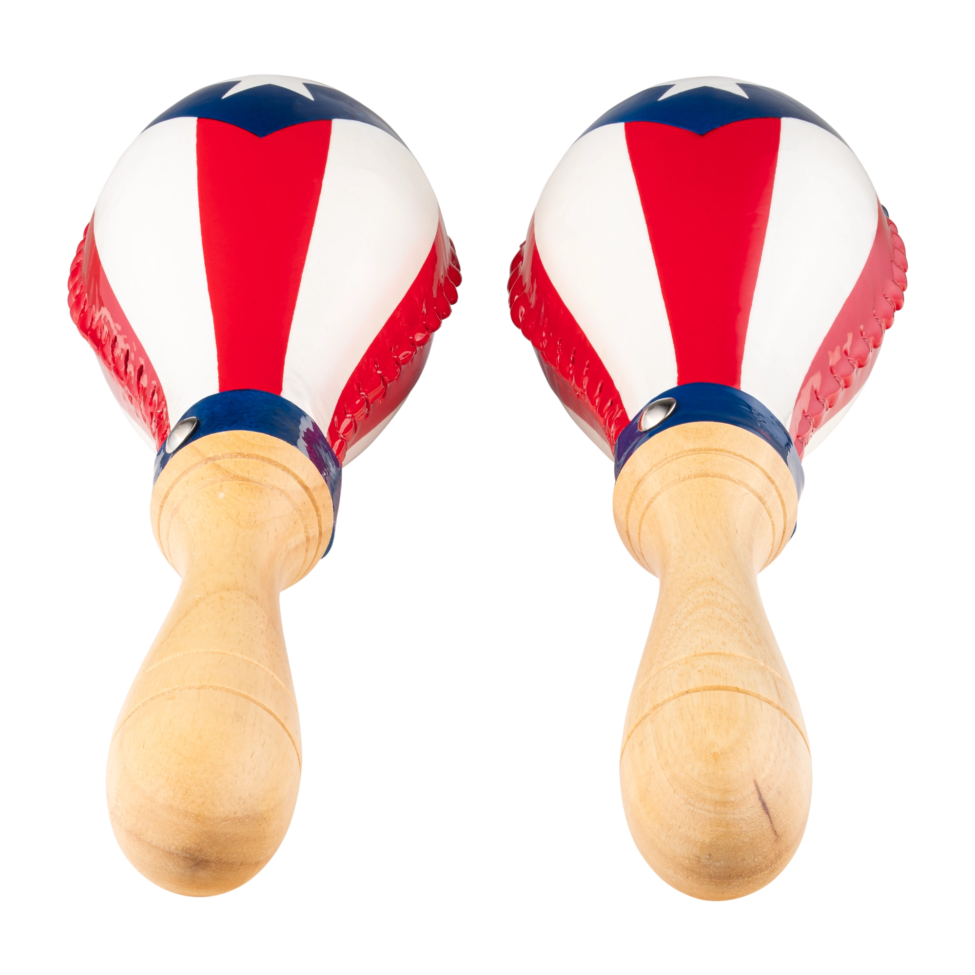 Meinl Percussion MSM3PR Traditional Rawhide Maracas Puerto Rico Flag