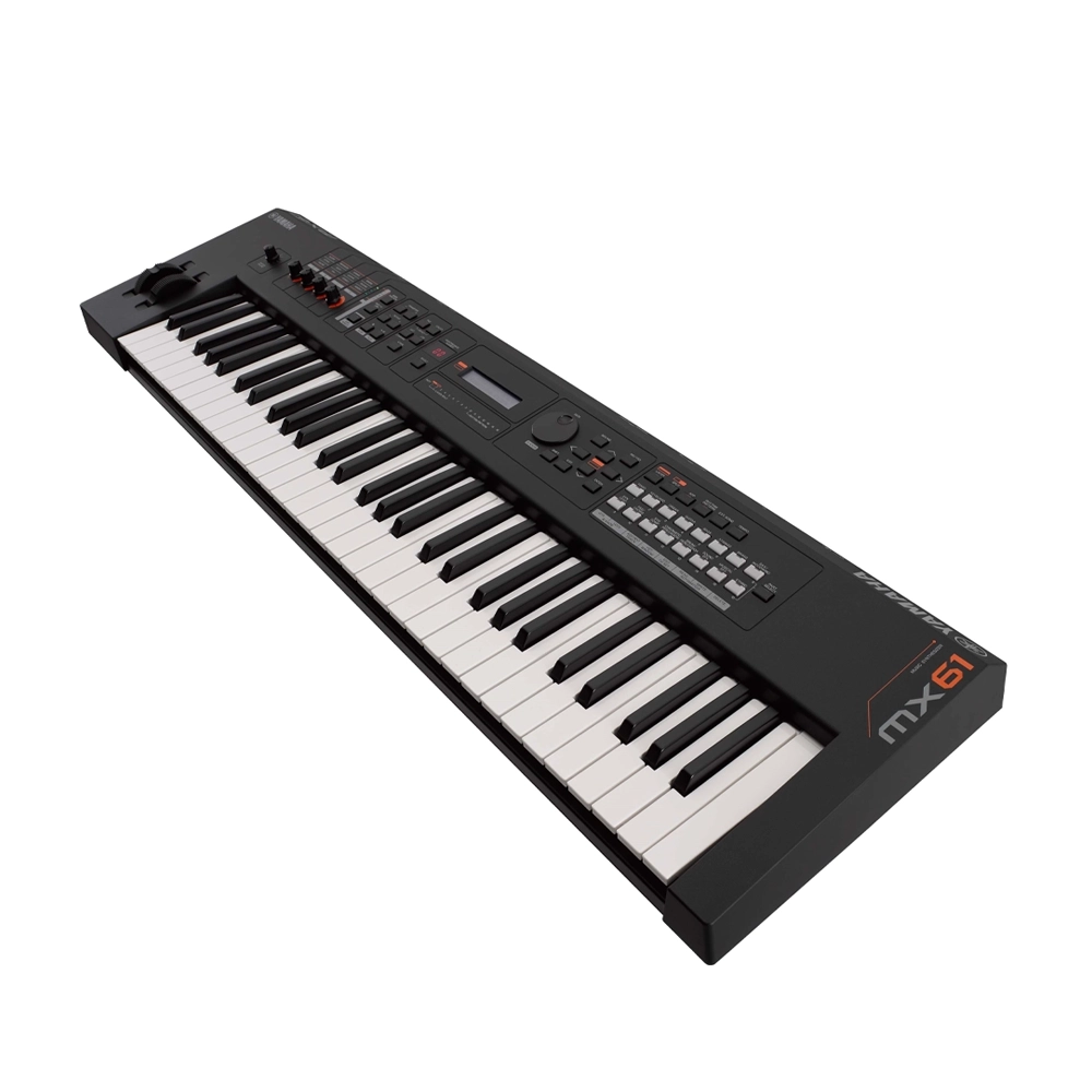 Angle View of Yamaha MX61 61 Key Music Production Synthesizer - Black