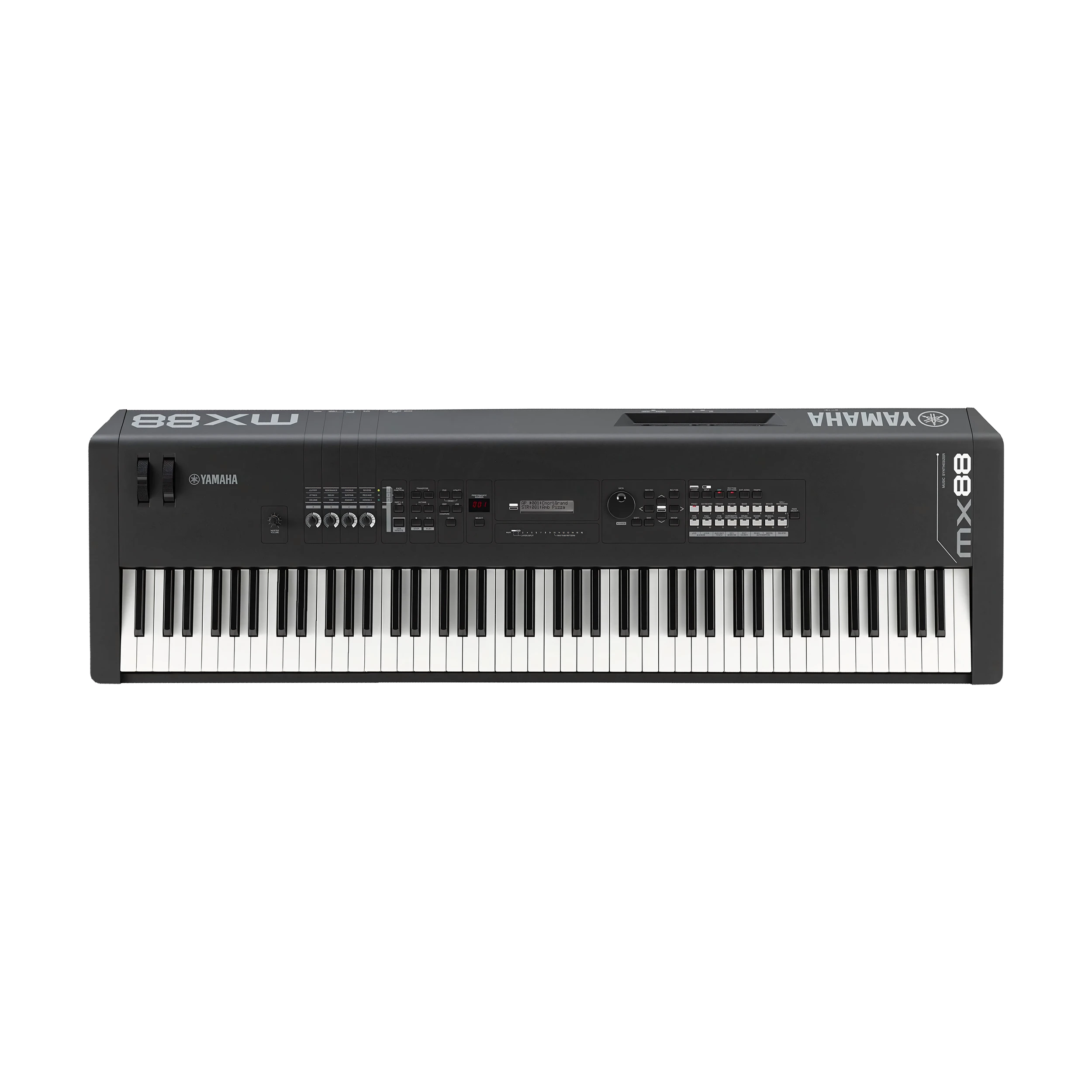 Front view of Yamaha MX88 88 Key Music Production Synthesizer - Black
