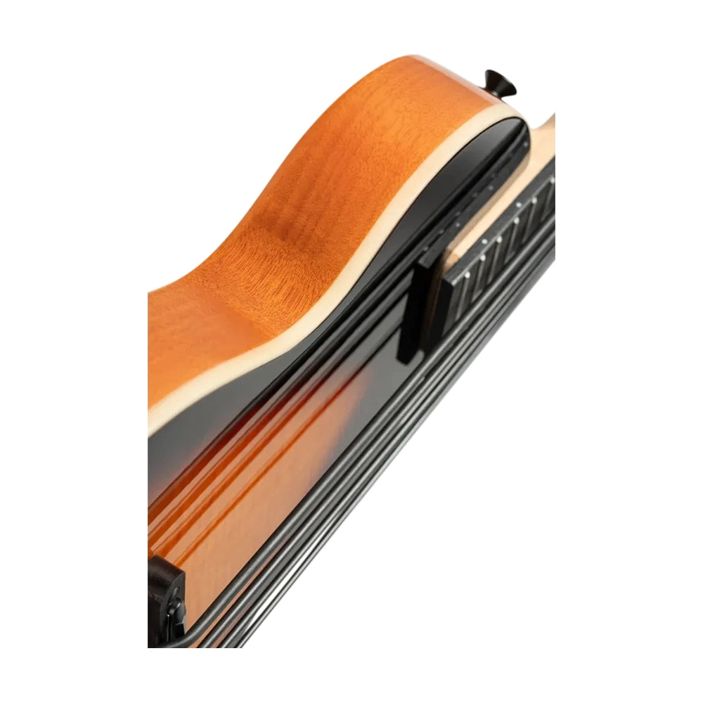 Ortega Solid Body Ukebass Mahogany & Flamed Maple Rechargeable Pu - Tobacco Sunburst