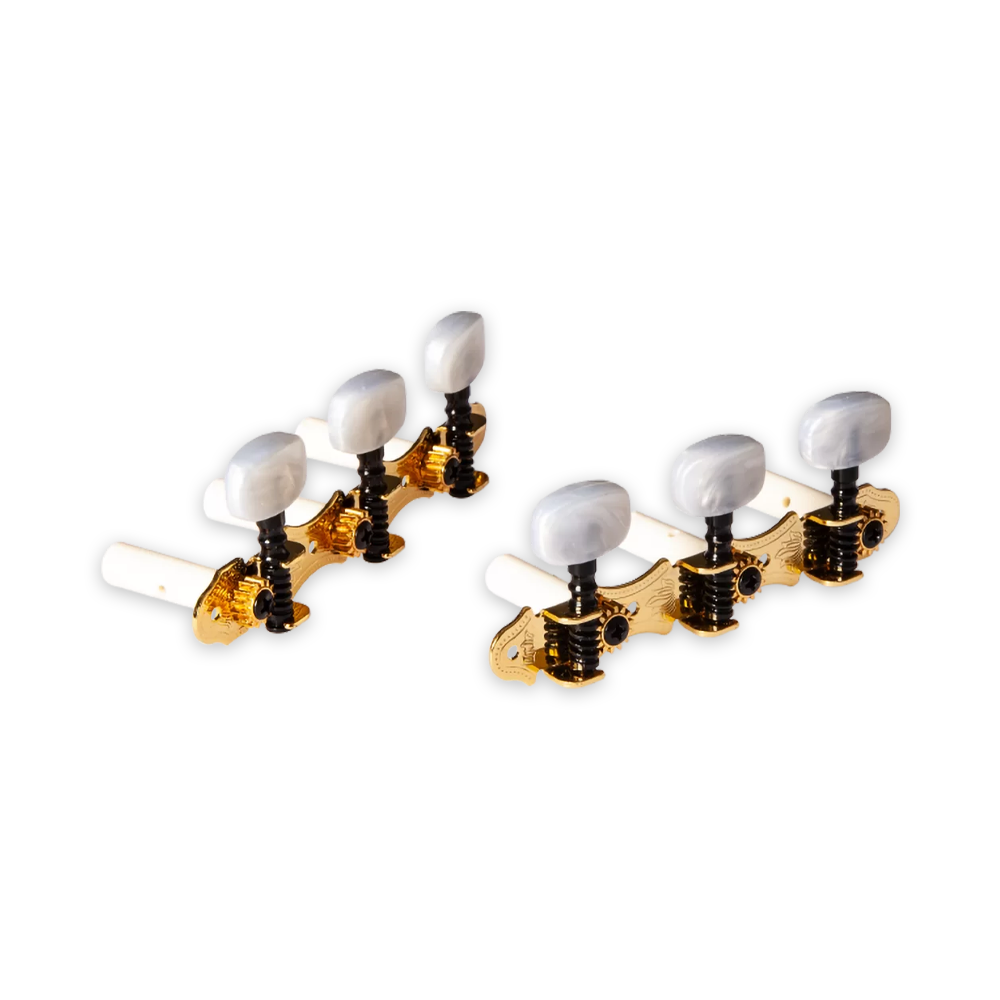 Ortega Family Series Pro Guitar Tuning Machines Gold/White - OTM-FAMILYPRO