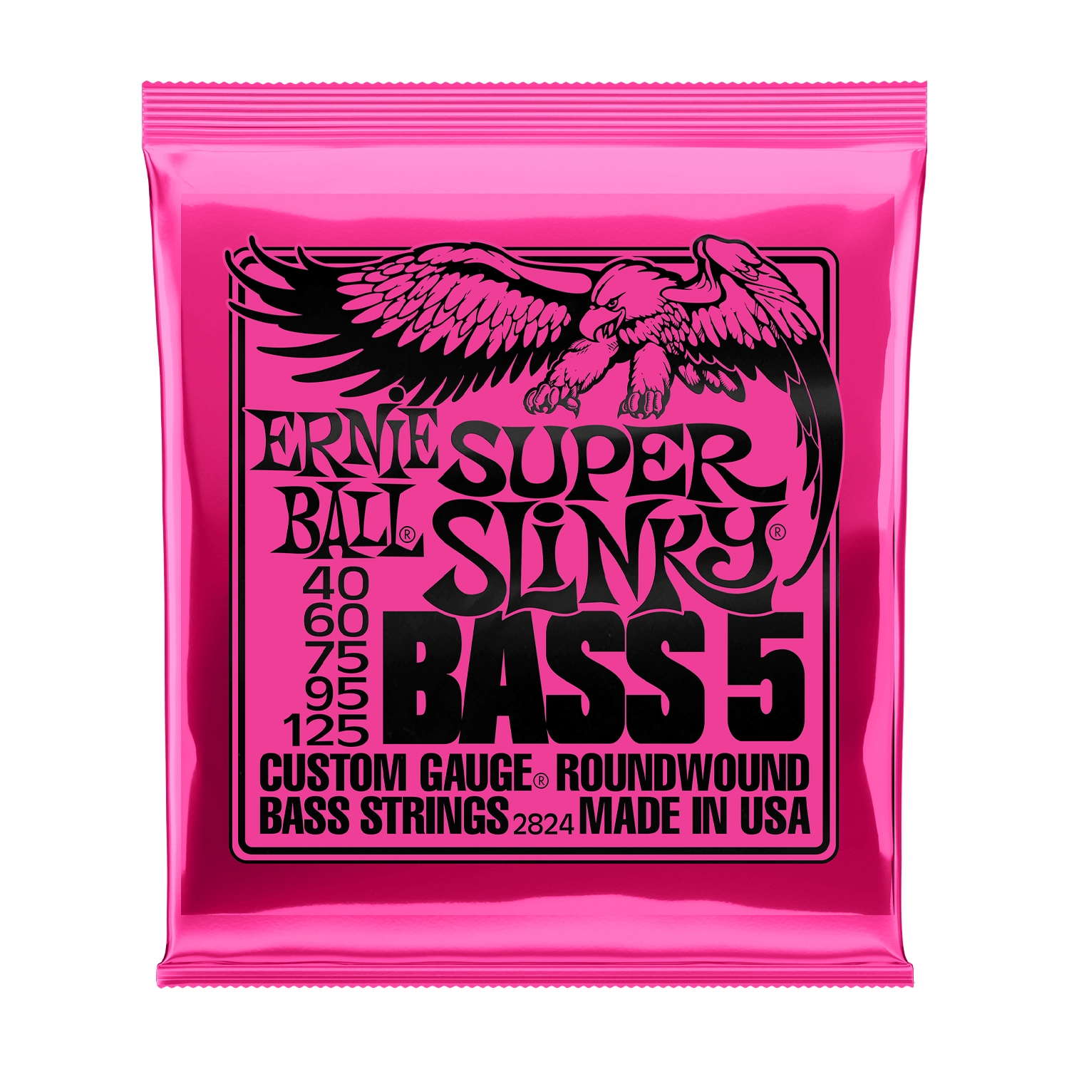 Ernie Ball P02824 Super Slinky 5 String Nickel Wound Bass Strings