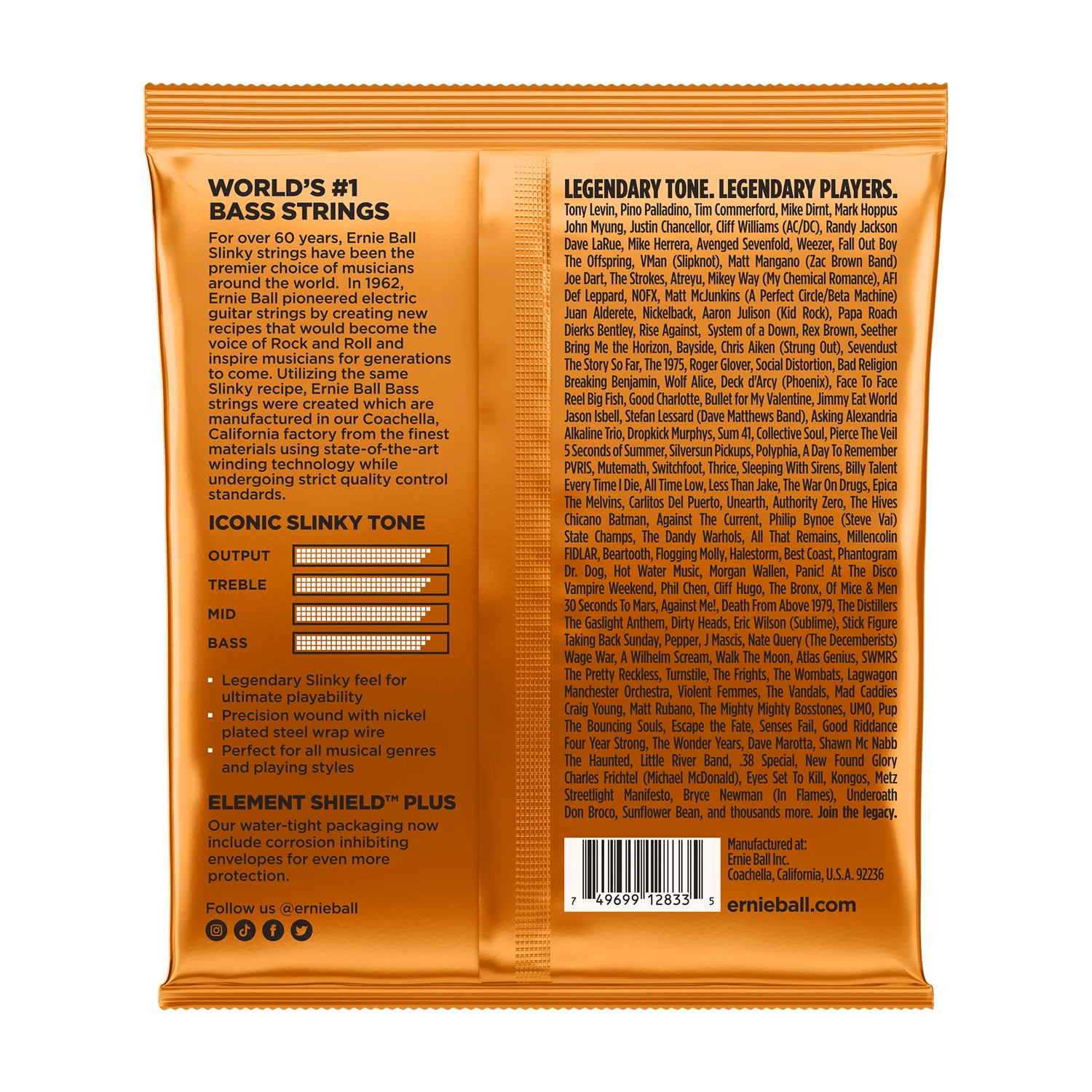Cuerdas de Bajo Ernie Ball 2833 Hybrid Slinky Roundwound