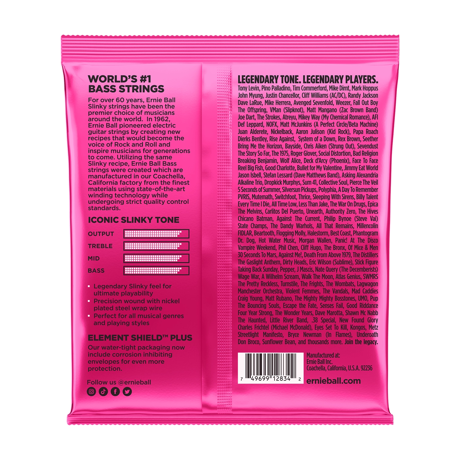Cuerdas de Bajo Ernie Ball 2834 Super Slinky Roundwound