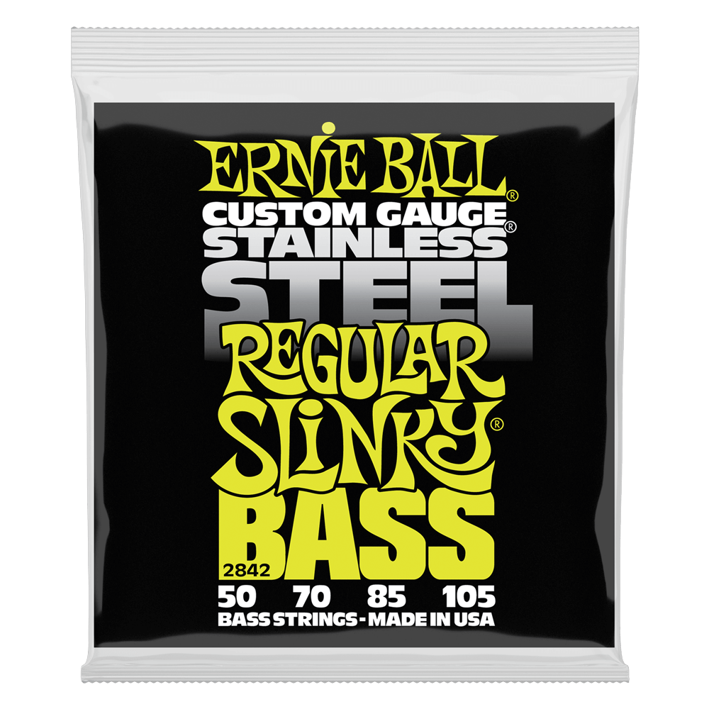 Ernie Ball Regular Slinky Stainless Steel Electric Bass String Set - .50 - .105