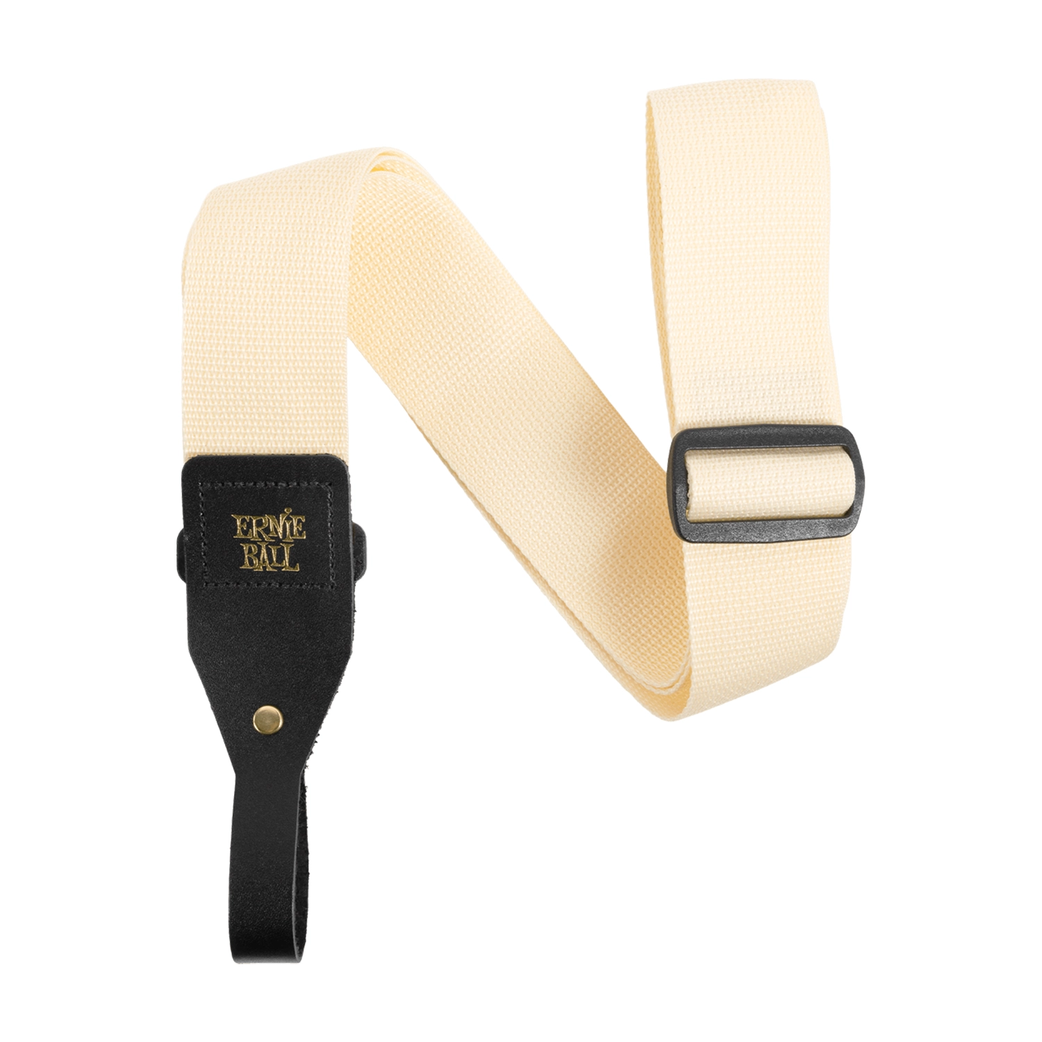 Ernie Ball Polypro Acoustic Guitar Strap - Cream fron side view