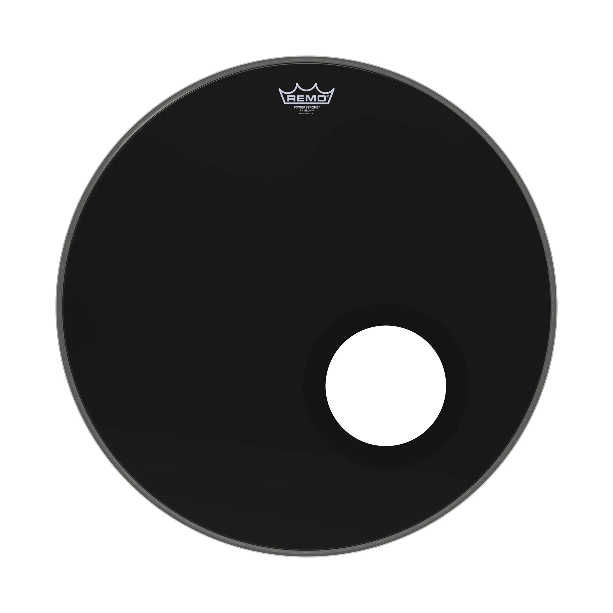 Remo 22" Powerstroke P3 Ebony Cuero de Bombo - 5" Black DynamO