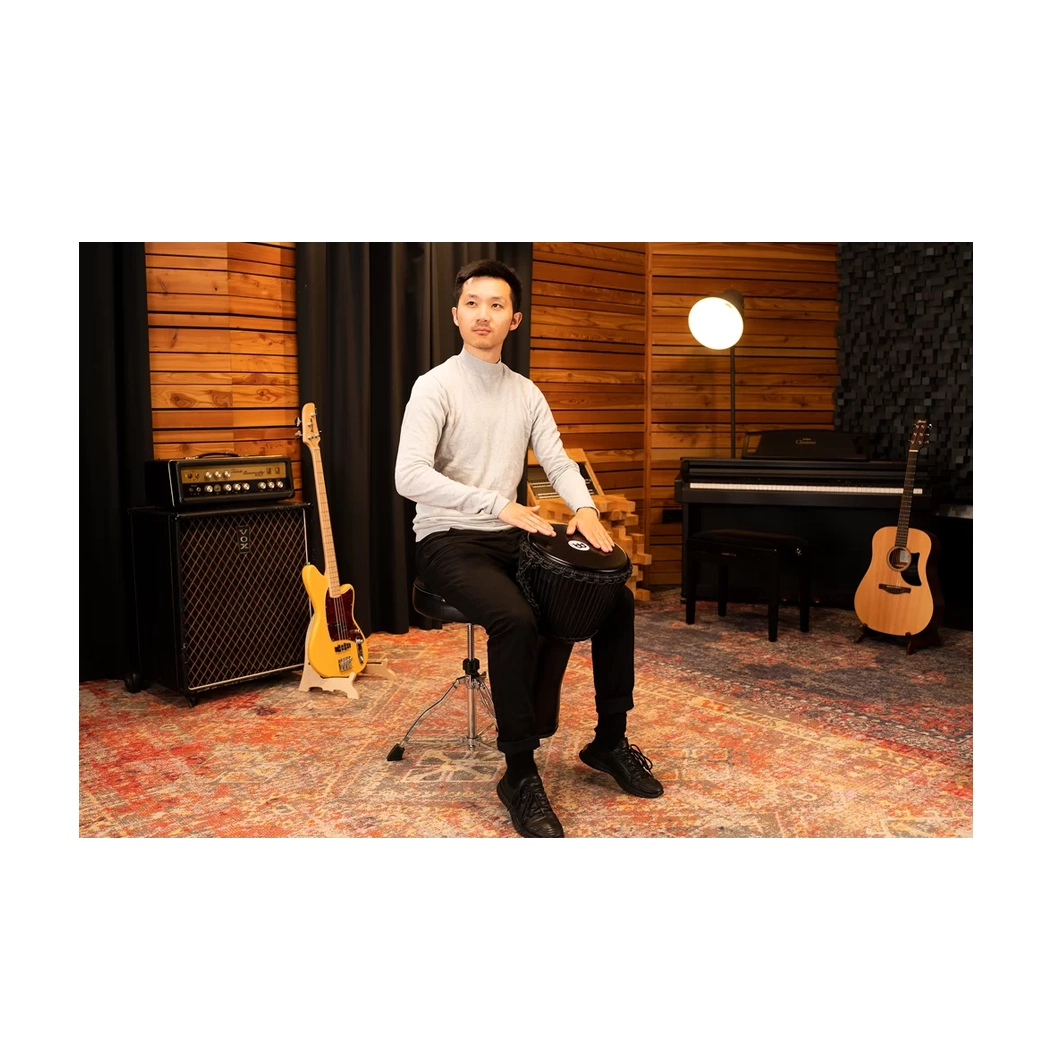 Meinl 12" Rope Tuned Travel Series Djembe - Phantom Black