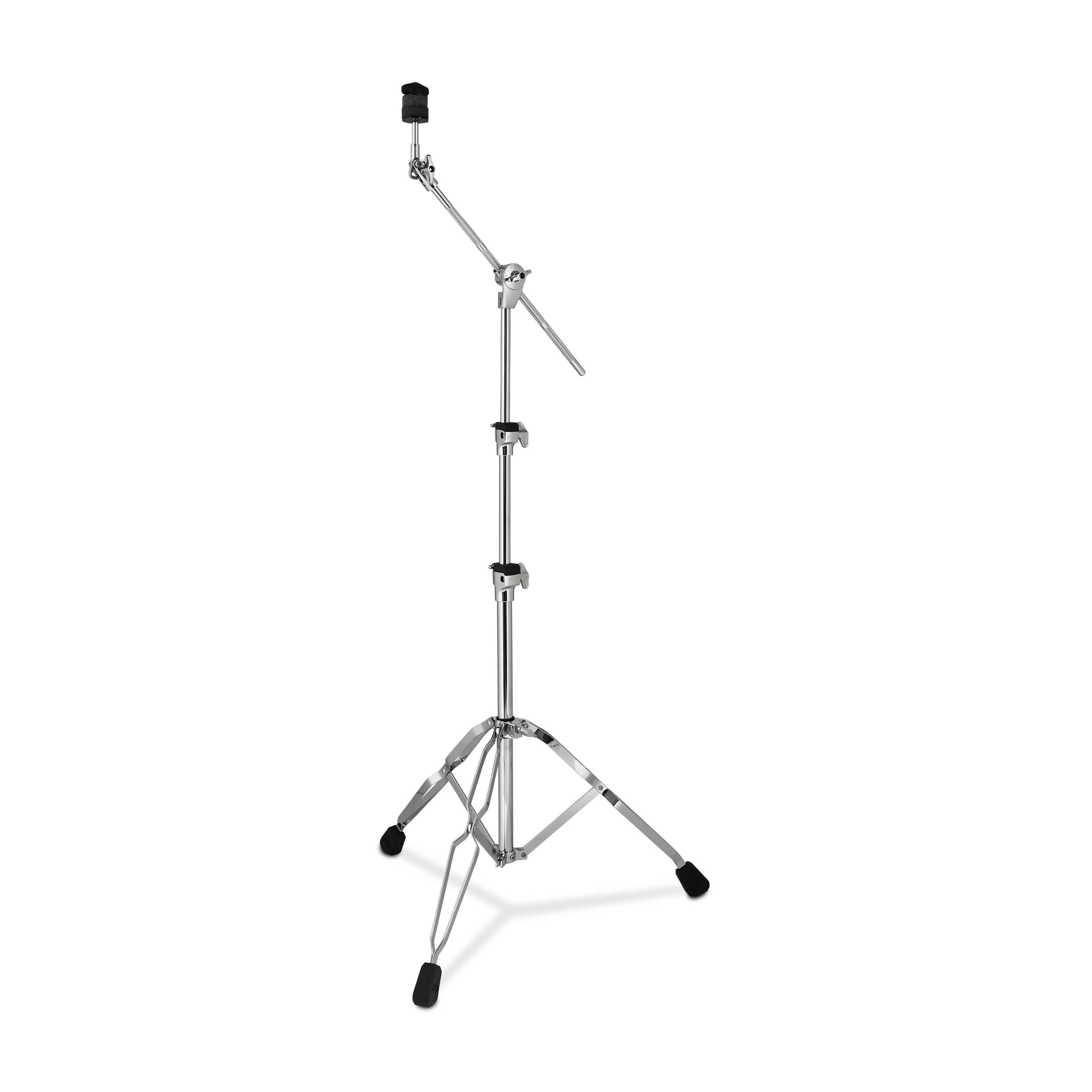 PDP 800 Series Cymbal Boom Stand, medium-weight, double-braced, silver-colored with composite memory locks and oversized rubber feet.