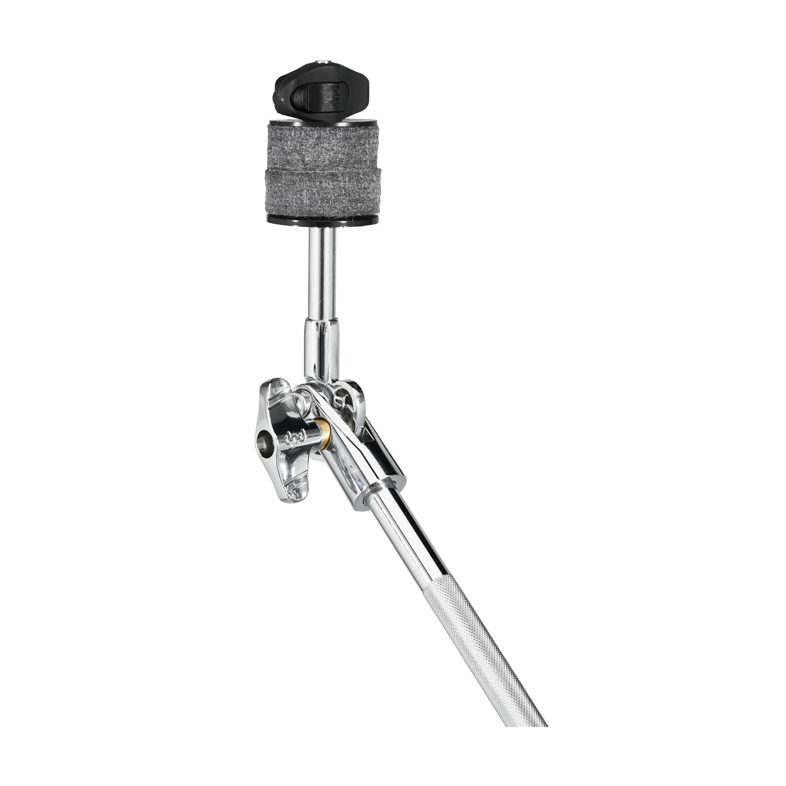 Metal stand with gray shock absorber on a white background