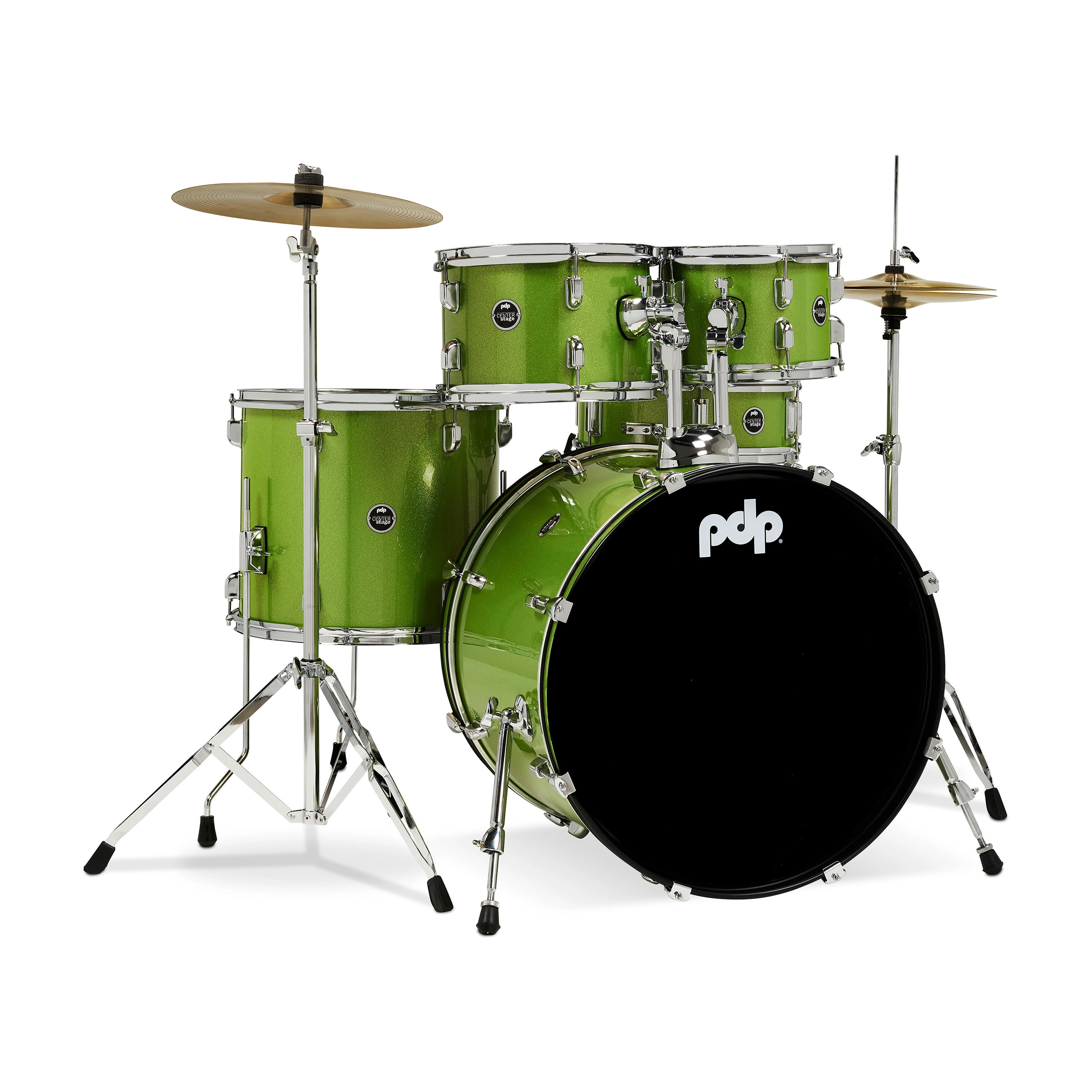 PDP Center Stage 5 Piece Complete Drum Kit - Green Sparkle