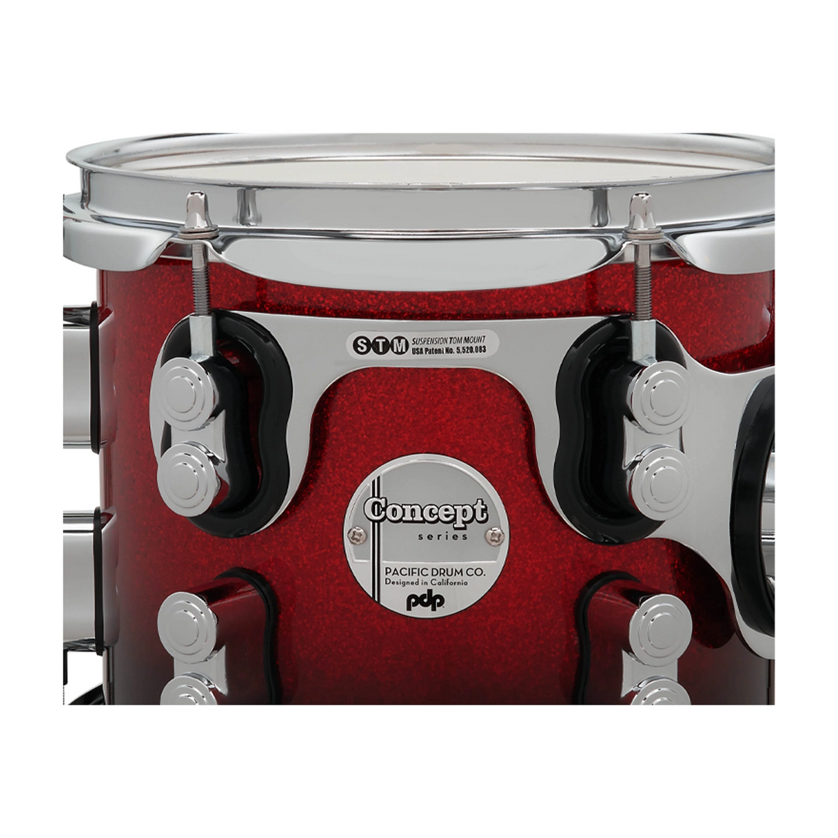 PDP Concept Maple 4-Piece Fusion Shell Pack - Red/Black Fade