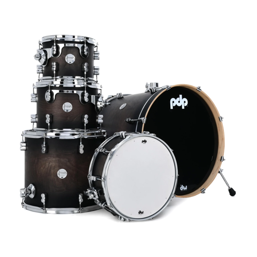 PDP Concept Maple Drum set with 'pdp' branding on a white background