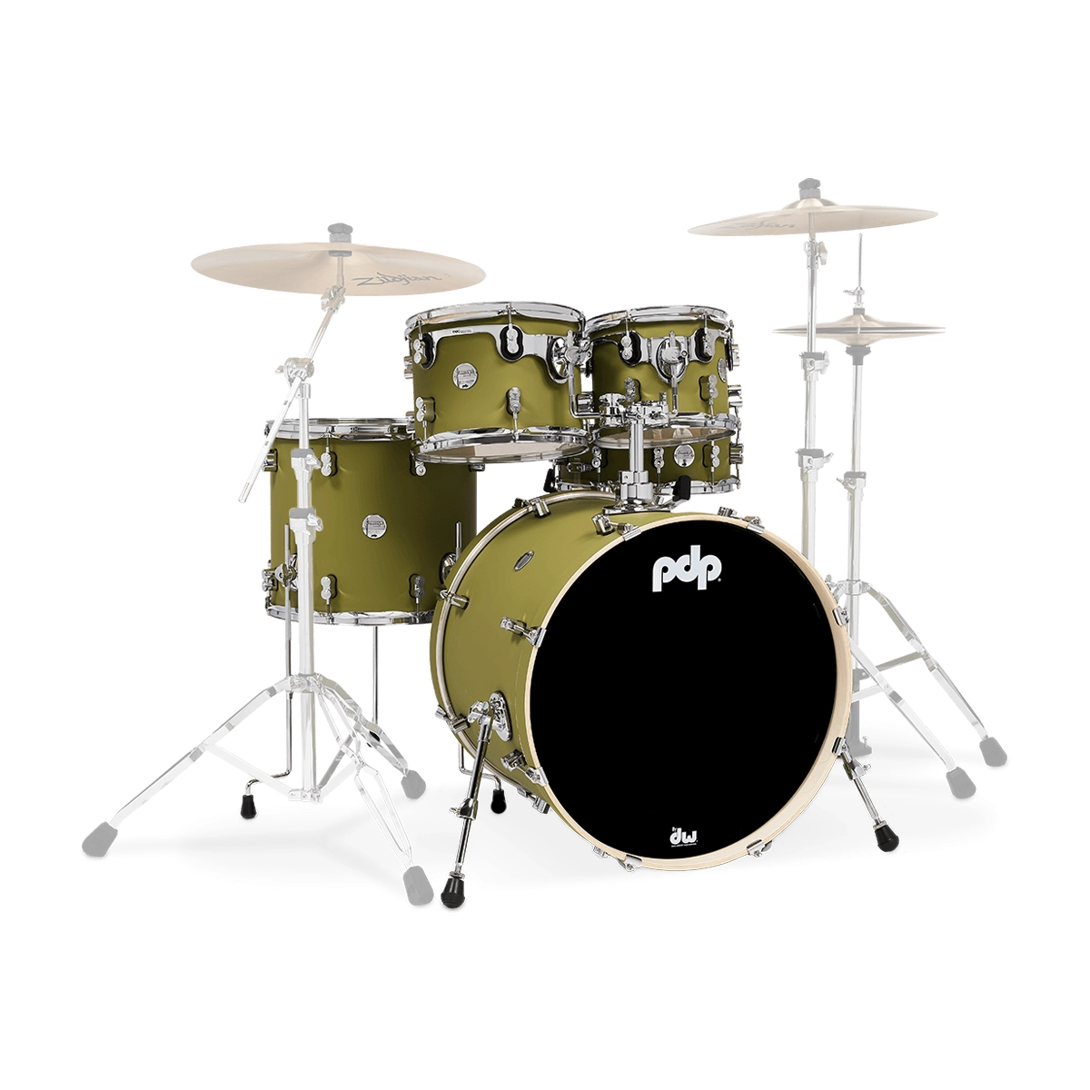 PDP Concept Maple 5 Piece Shell Pack - Satin Olive Finishply