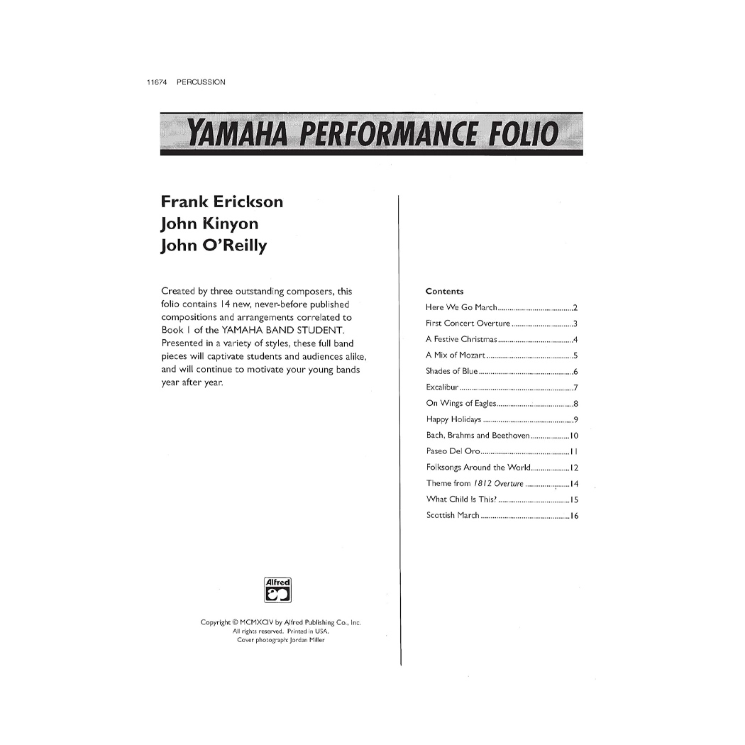 Yamaha Performance Folio: Percussion