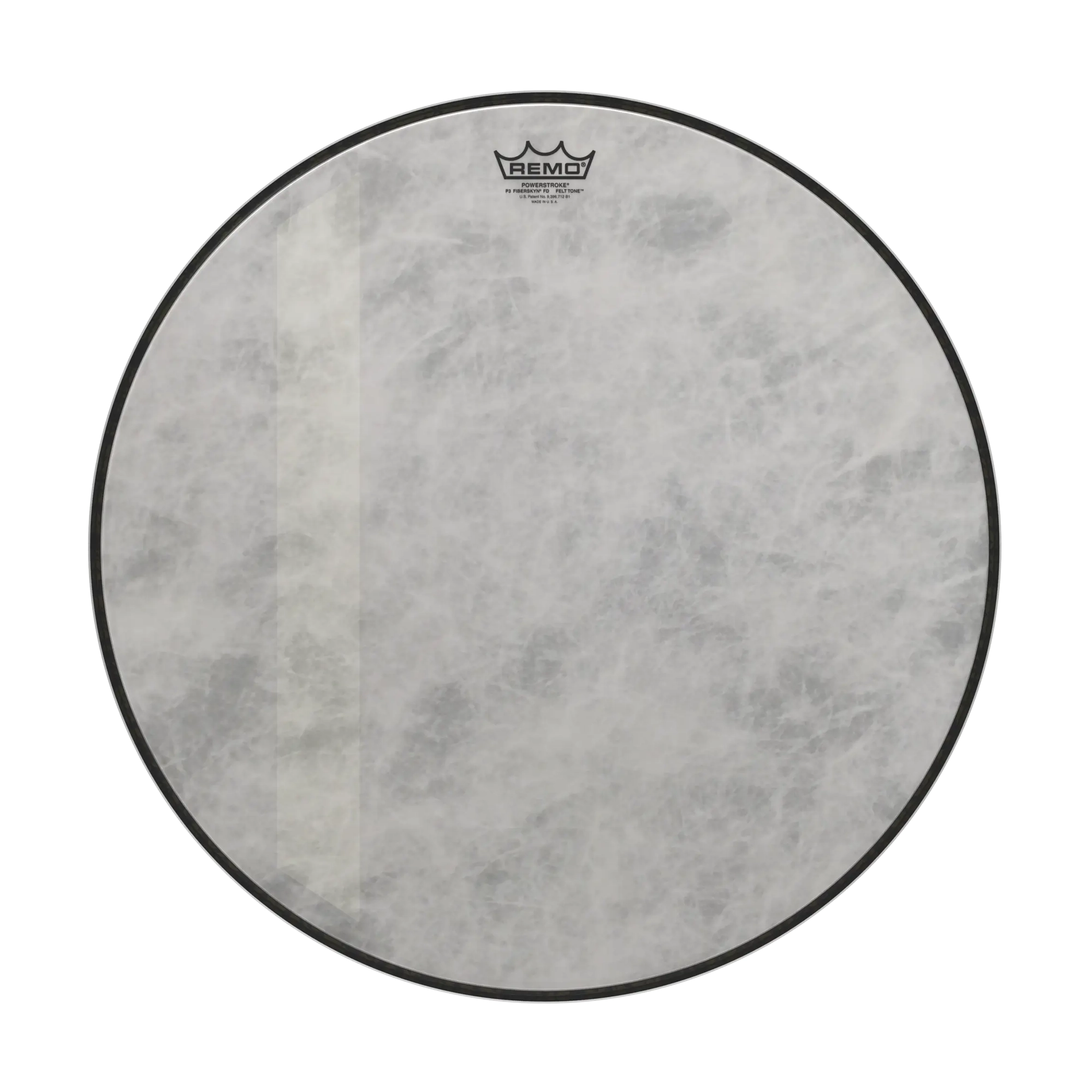 Front view of Remo 22" Powerstroke 3 Felt Tone Fiberskyn Bass Drumhead