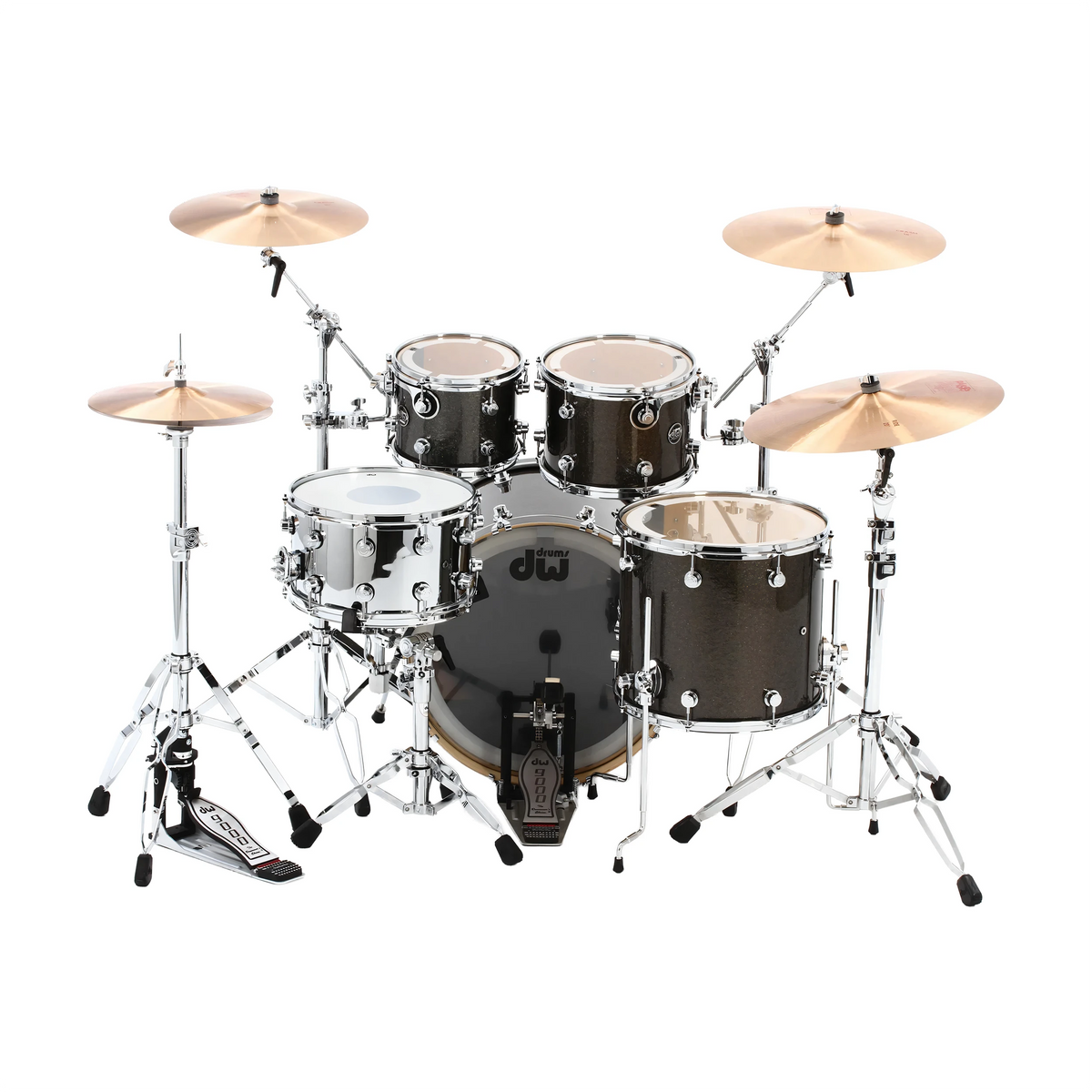 DW Performance Series 4 Pc Shell Pack 22" Bass Drum - Pewter Sparkle