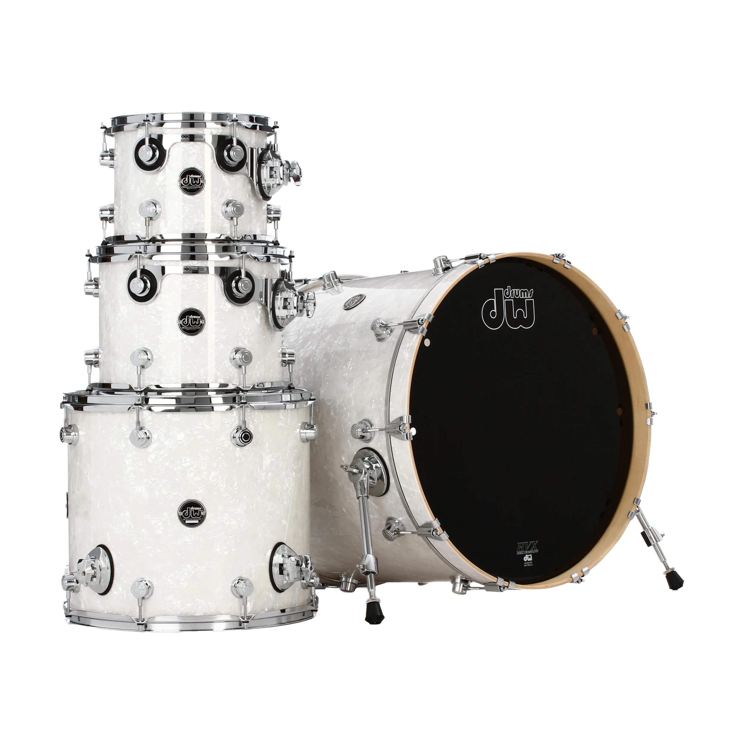 DW Performance Series 4-piece Shell Pack with 22 inch Bass Drum - White Marine Finish Ply