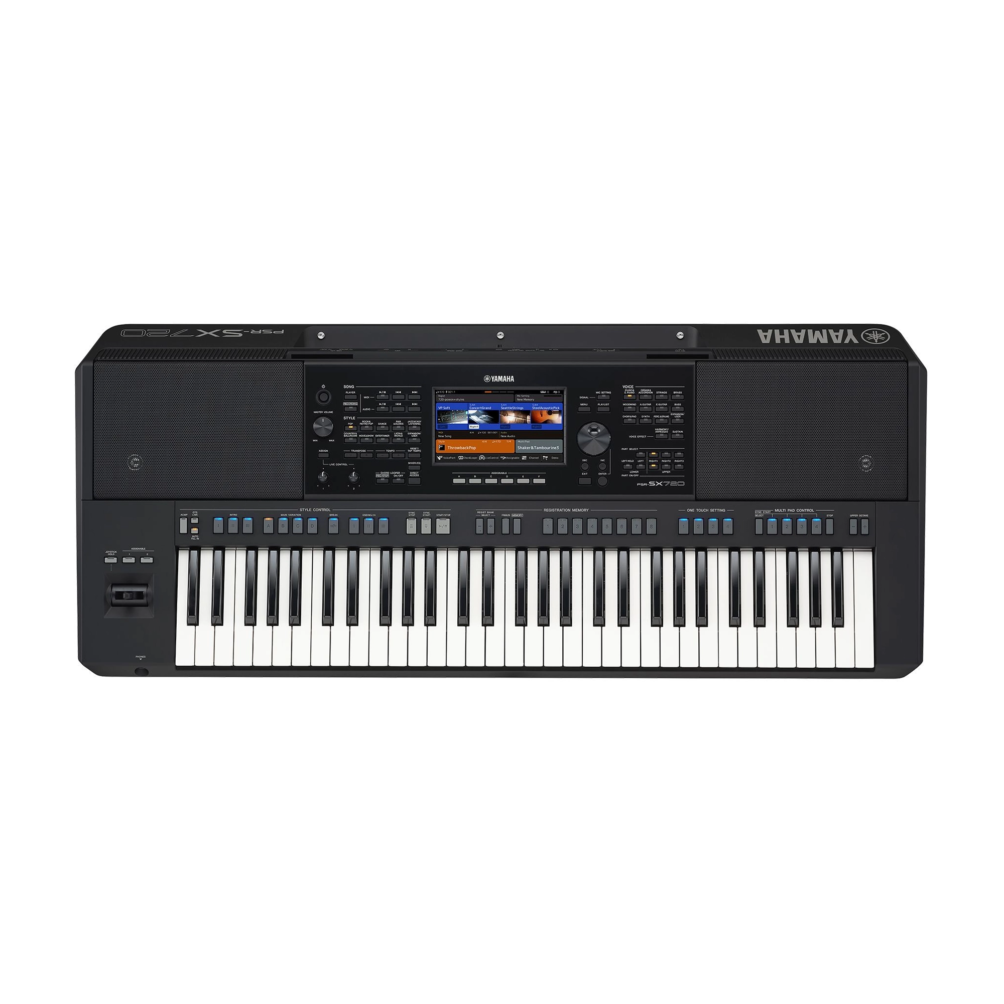 Front view of Yamaha PSR-SX720 61 Key Arranger Workstation