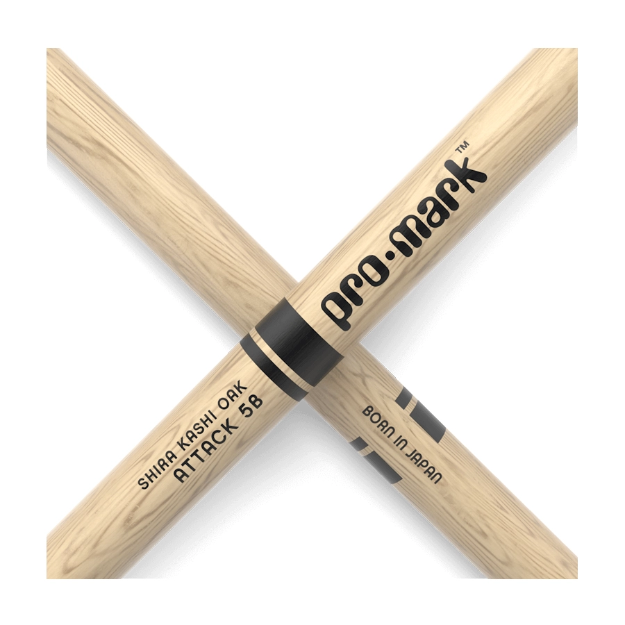 Promark Classic Attack Drumsticks Shira Kashi Oak 5B Wood Tip
