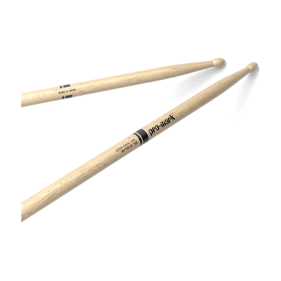Promark Classic Attack Drumsticks Shira Kashi Oak 5B Wood Tip