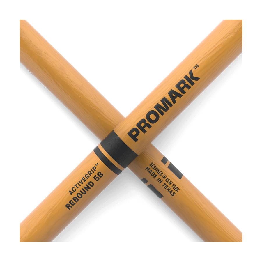 Promark Rebound Drumsticks with ActiveGrip Clear - 5B- Wood Tip
