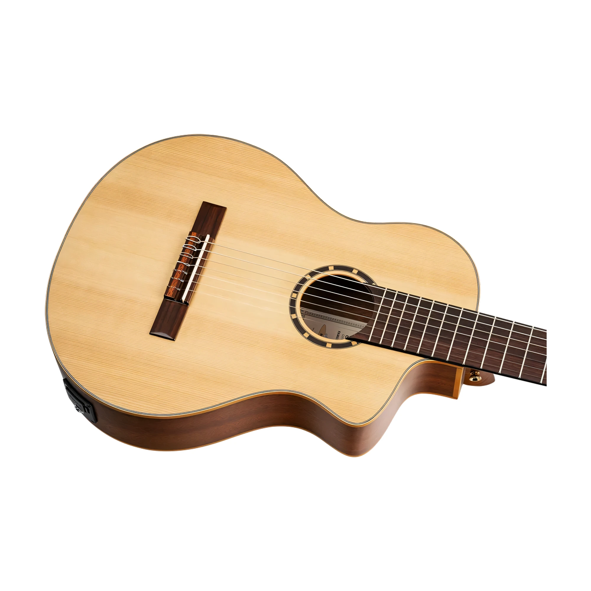 Ortega Family Series Pro 7-String Solid Top Acoustic-Electric Nylon Classical Guitar w/Bag