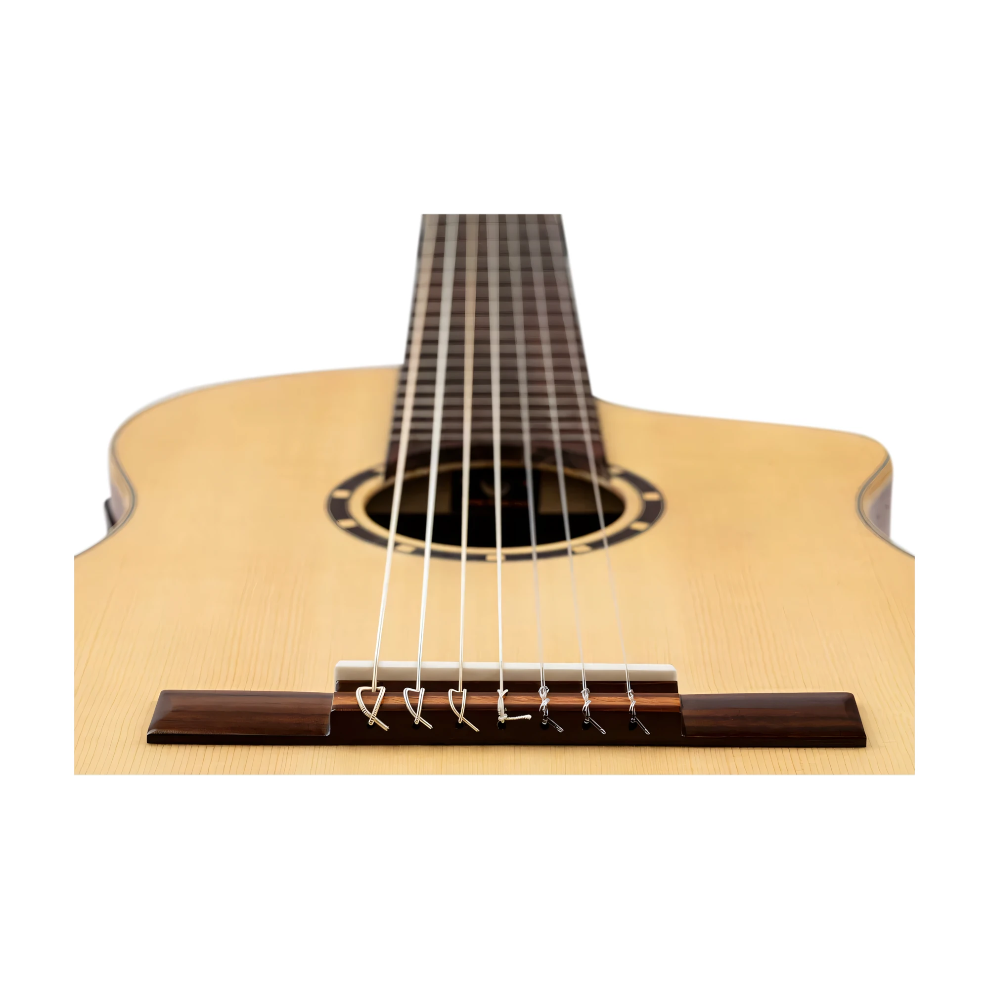 Ortega Family Series Pro 7-String Solid Top Acoustic-Electric Nylon Classical Guitar w/Bag
