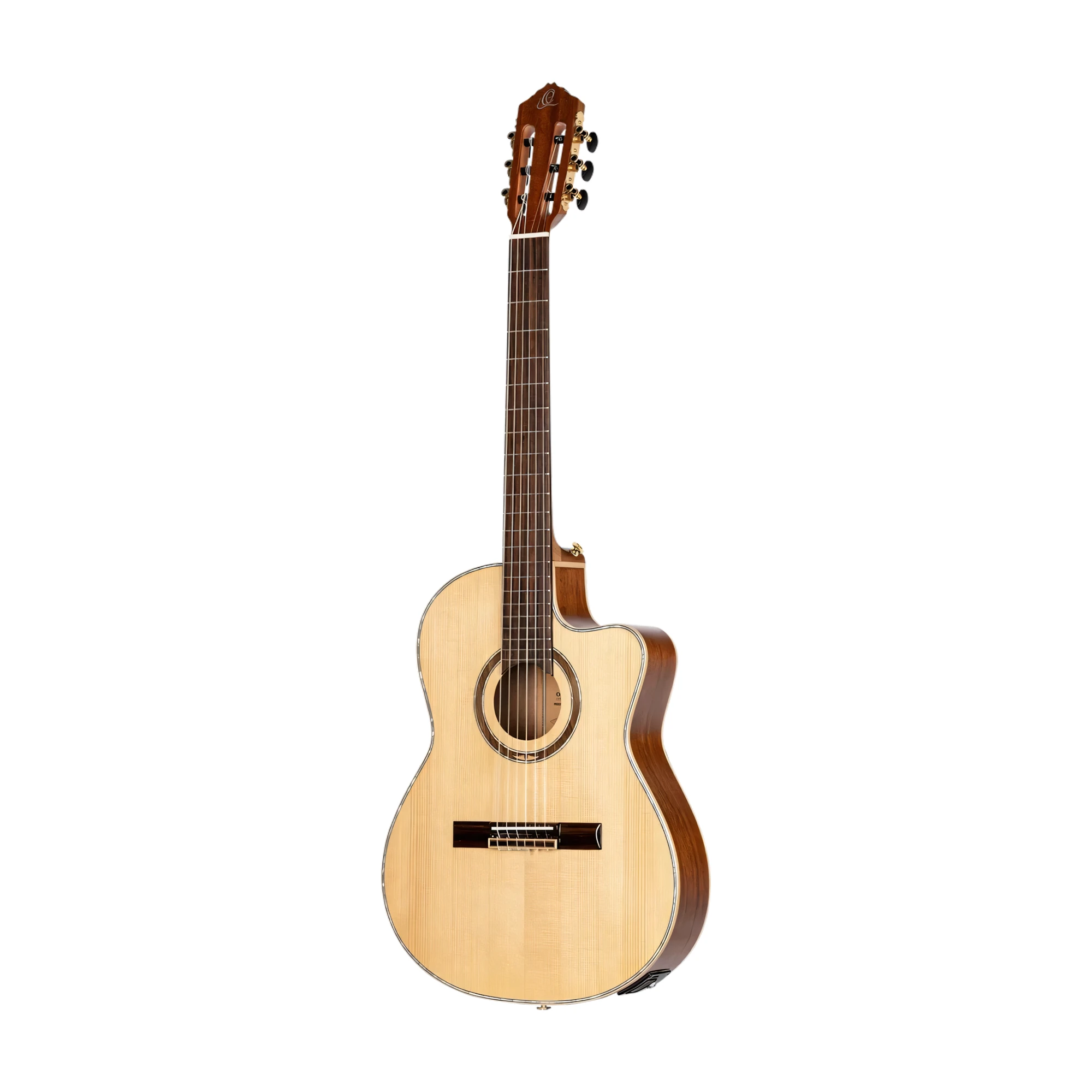 Ortega Performer Series Solid Top Thinline Crossover Acoustic-Electric Nylon Classical Guitar w/Bag