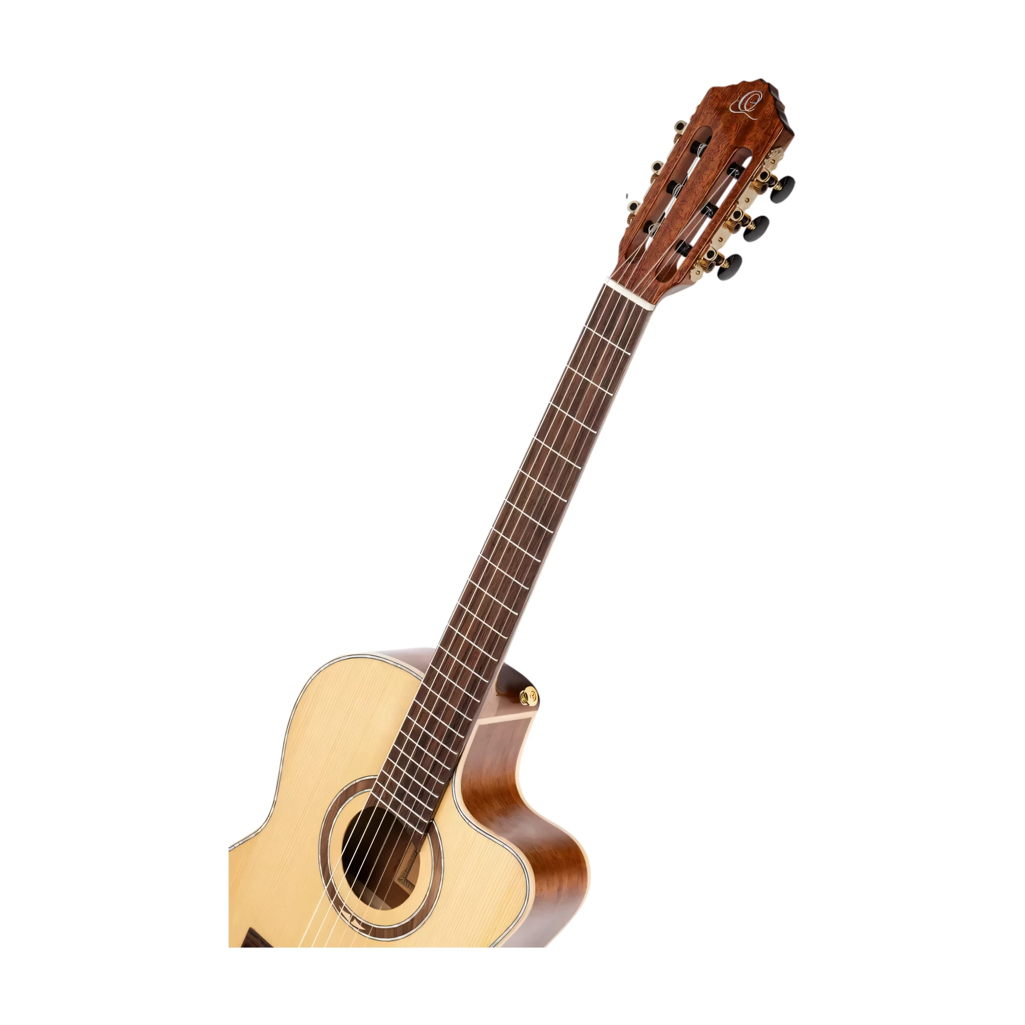 Ortega Performer Series Solid Top Thinline Crossover Acoustic-Electric Nylon Classical Guitar w/Bag