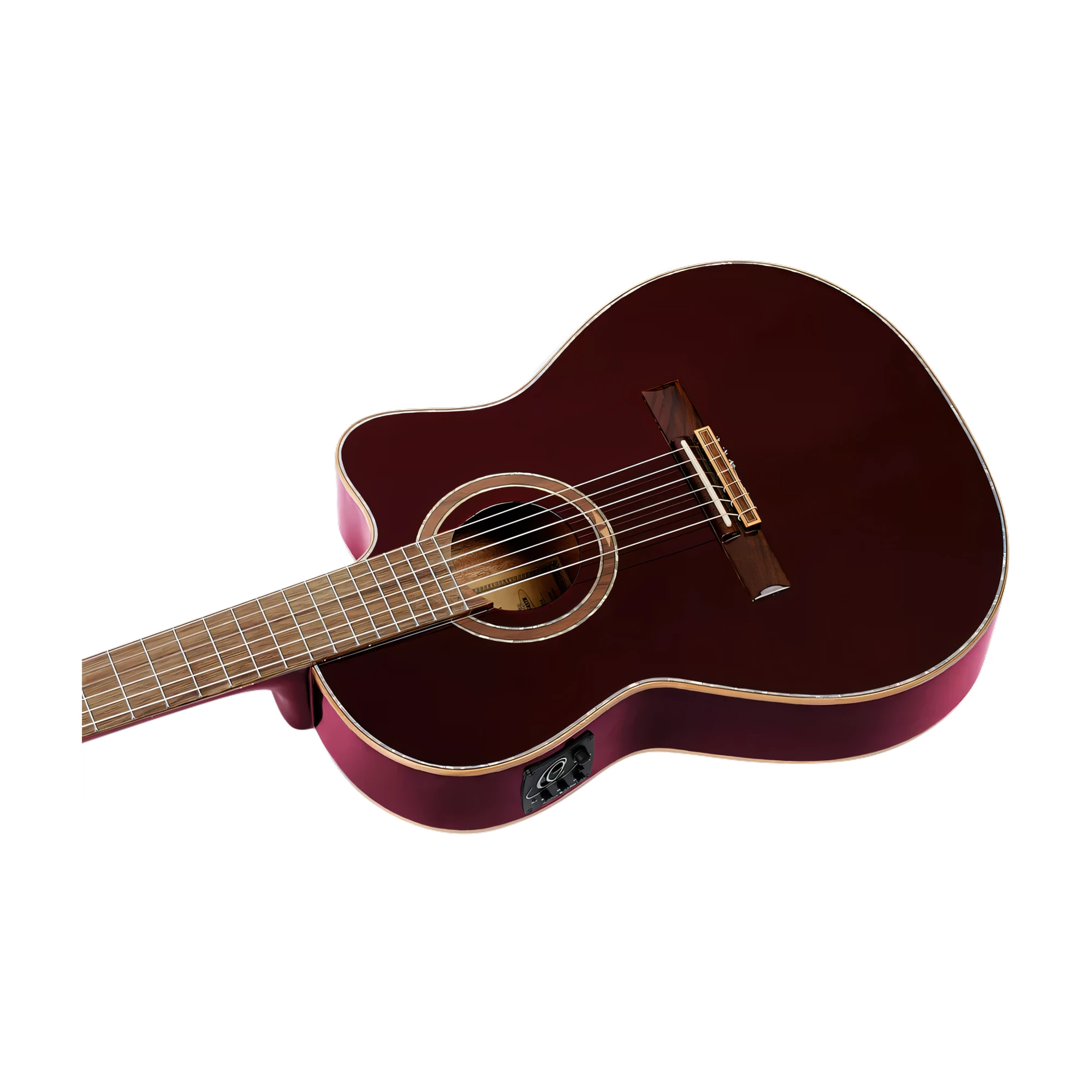 Ortega Guitars Rce138-T4str Feel Series Slim Neck A/E Nylon - Stained Red