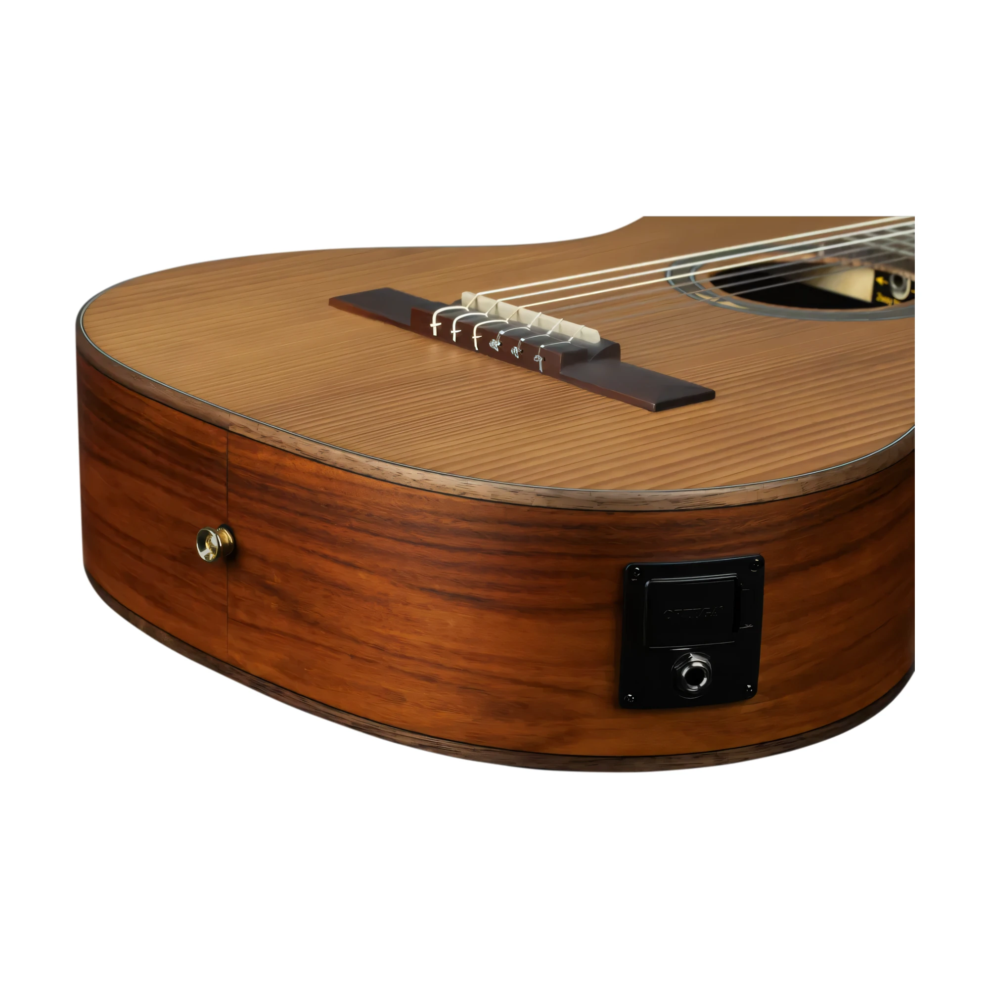 Ortega Thermo Series Roasted Solid Top Short Scale Slim Neck Acoustic-Electric Nylon Classical Guitar W/ Bag
