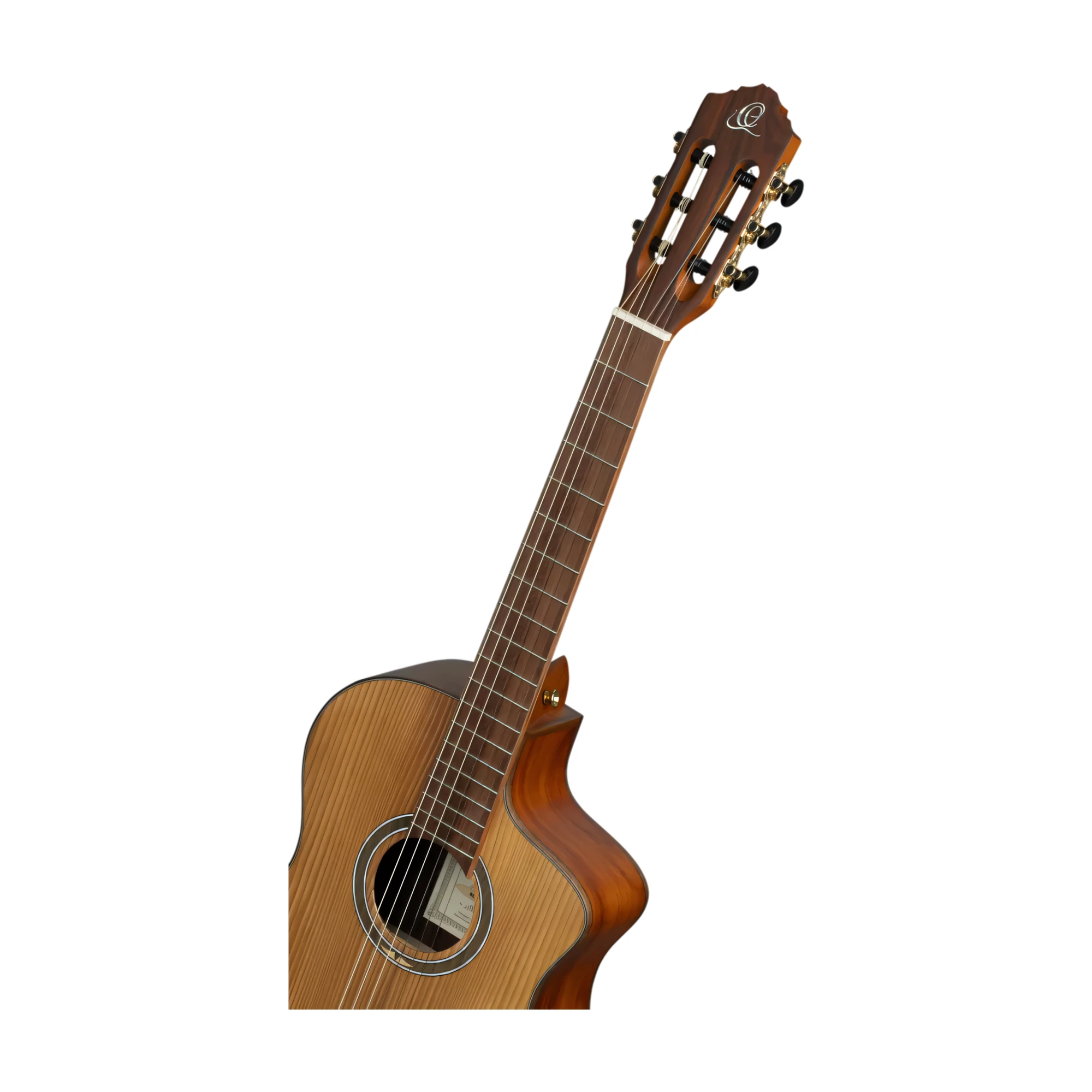 Ortega Thermo Series Roasted Solid Top Short Scale Slim Neck Acoustic-Electric Nylon Classical Guitar W/ Bag