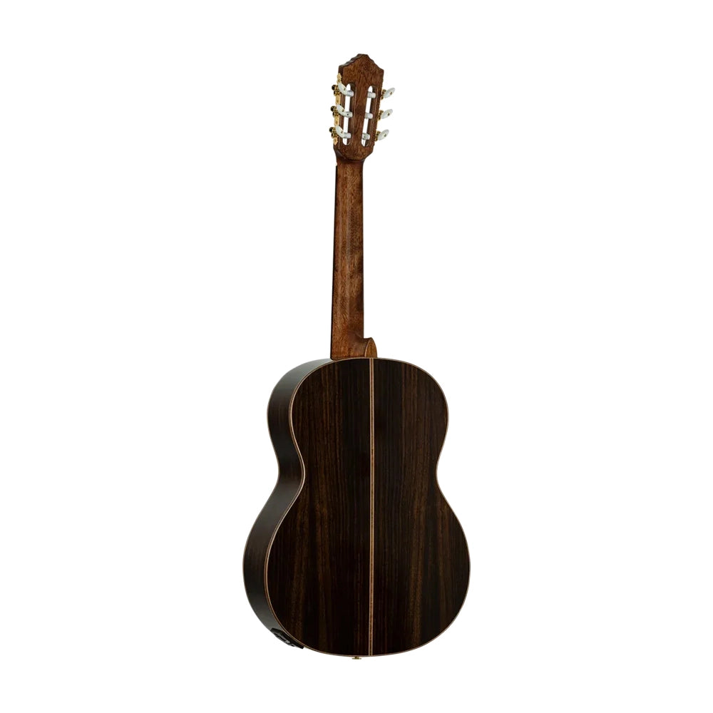 Ortega Performer Series Solid Top Acoustic-Electric Nylon Classical Guitar back angle view