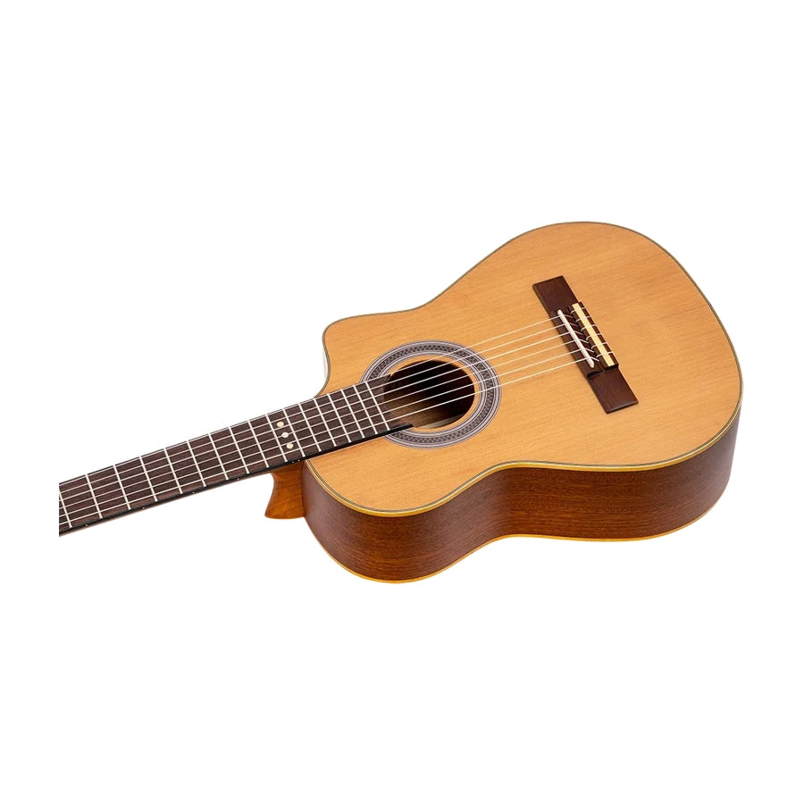 Ortega RQ39E Requinto Acoustic-Electric Guitar Natural body view