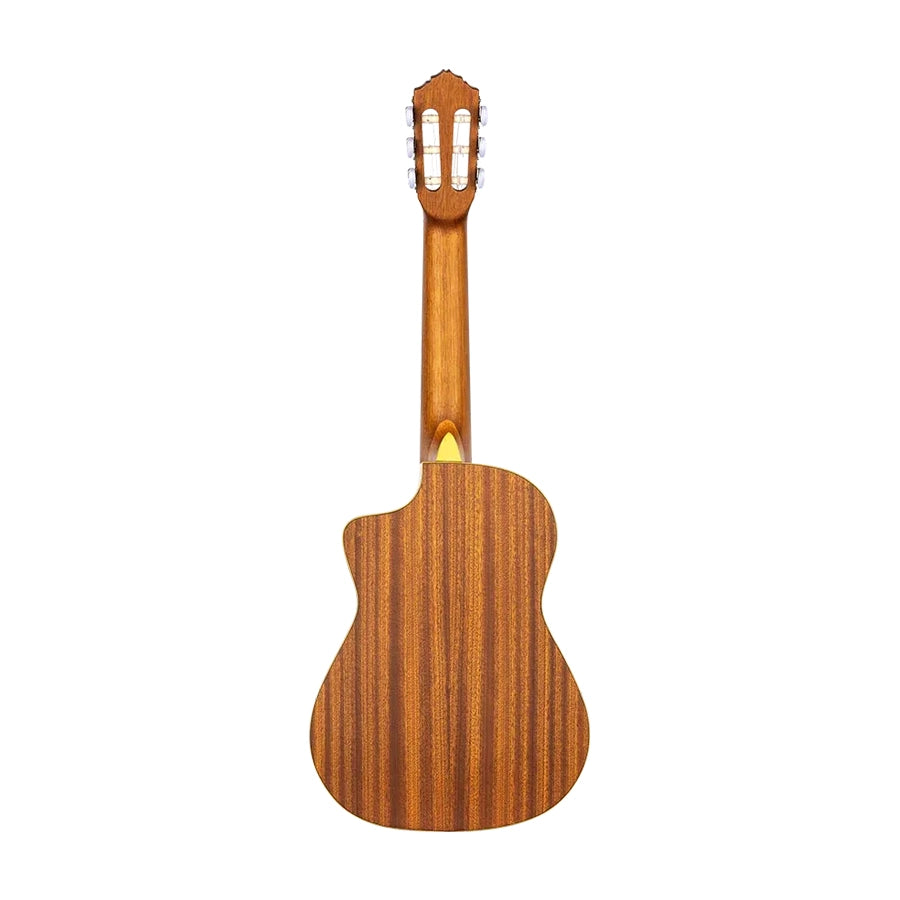 Ortega RQC25 Requinto Guitar Natural back angle view