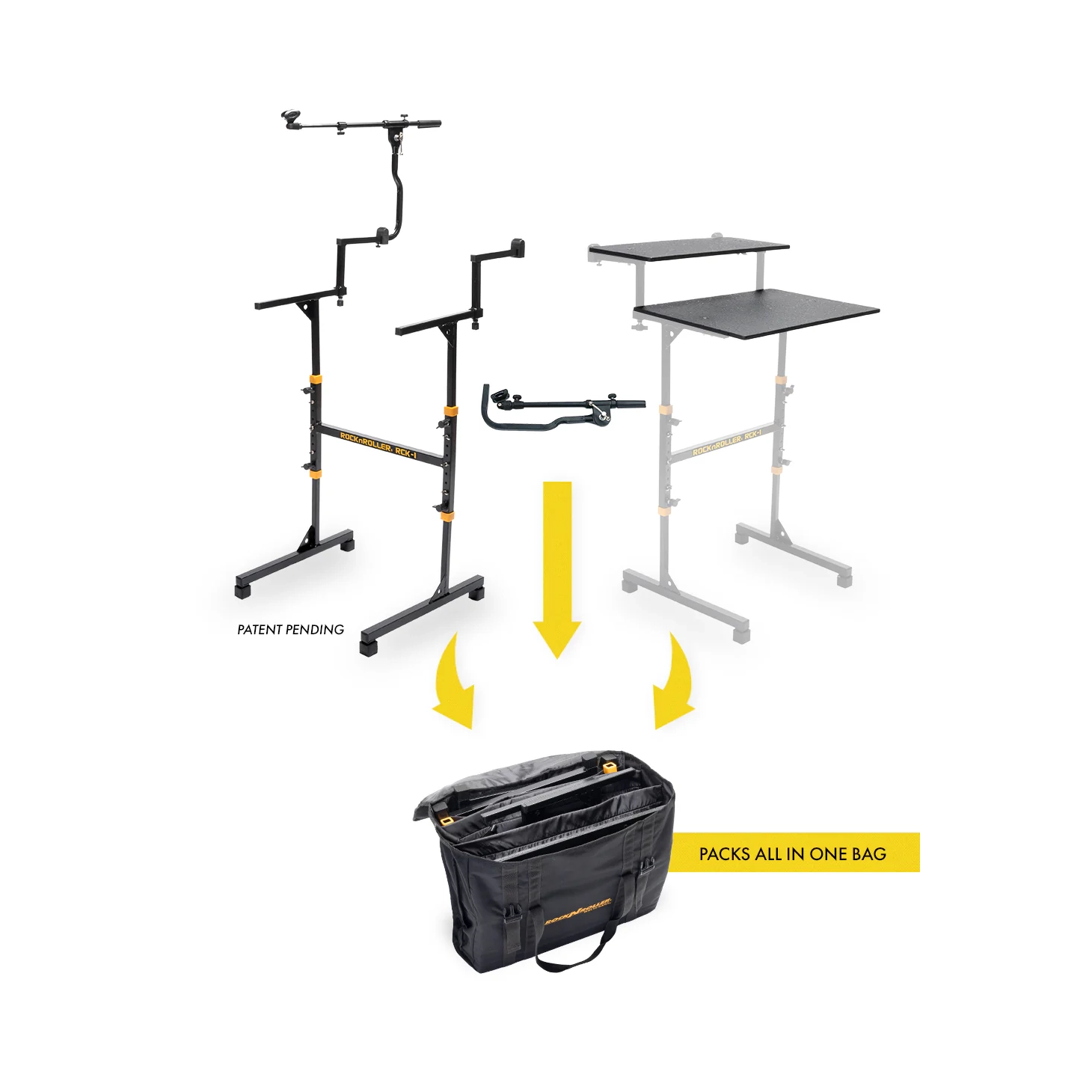 Full view of Rock N Roller 2-Tier Shelf Kit for RCK-1 Keystand