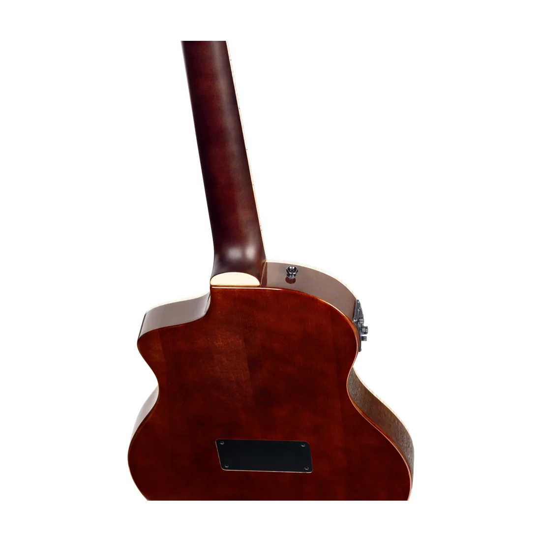 Ortega Guitars Tourplayer Series Thinline Crossover Electric Nylon Guitar - Acacia Burst back side angle view