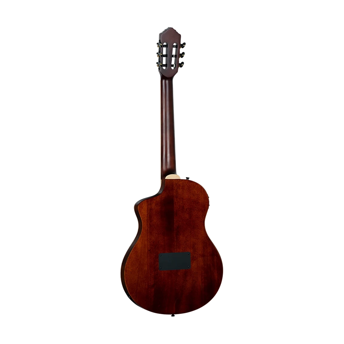 Ortega Guitars Tourplayer Series Thinline Crossover Electric Nylon Guitar - Acacia Burst back side angle view