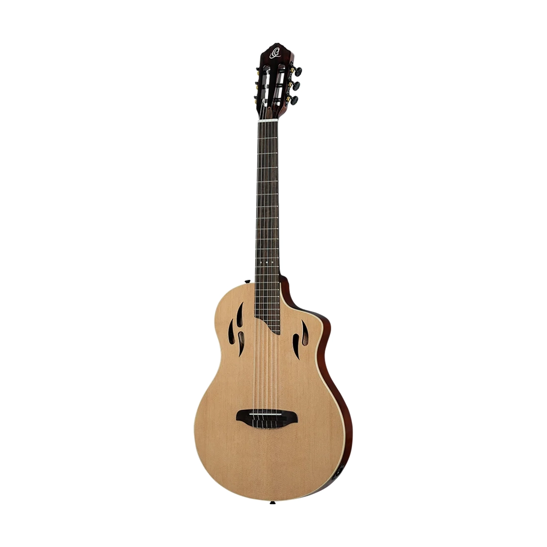 Ortega Guitars Tourplayer Electric Nylon String Guitar - Natural front angle view